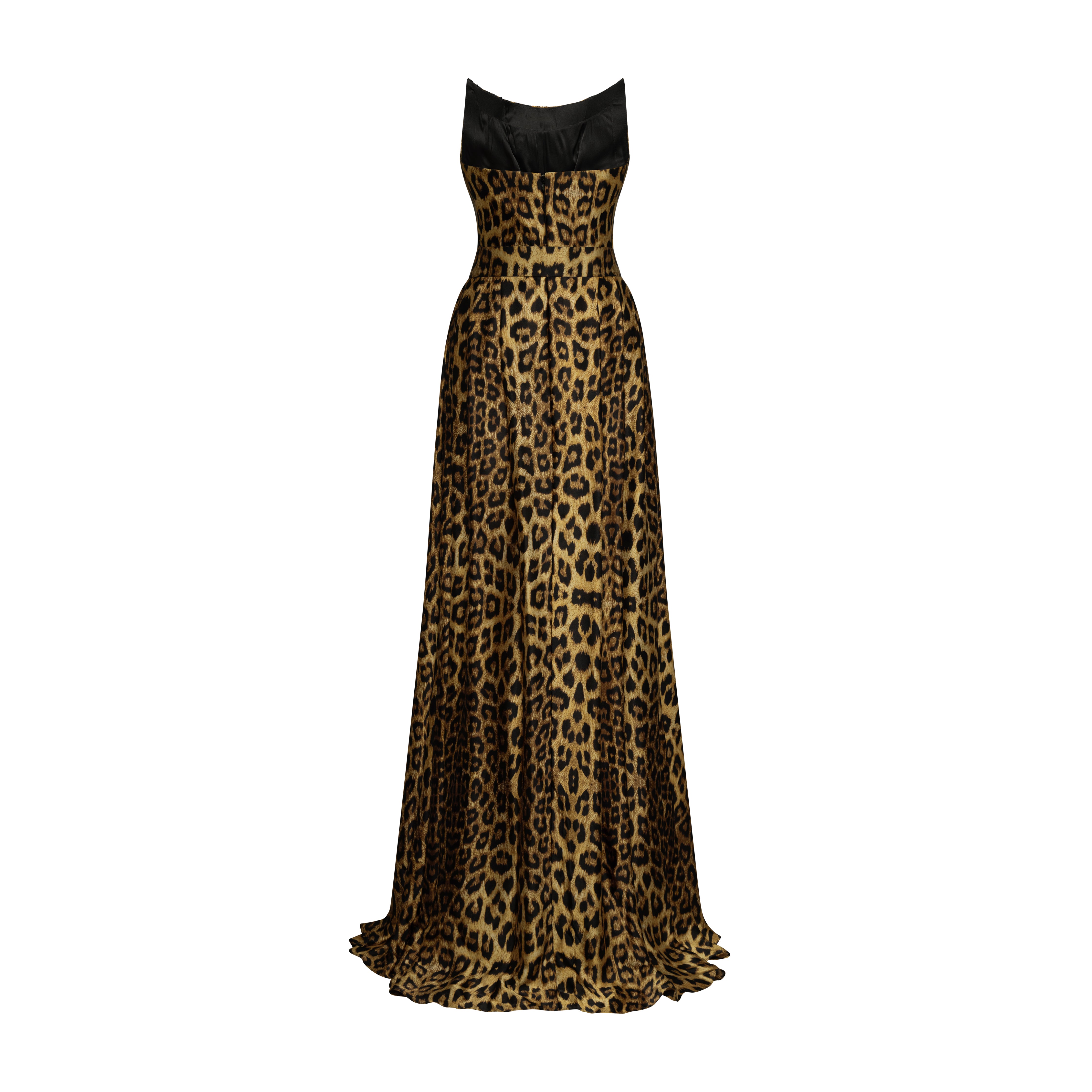 Leopard Strapless Corset Gown