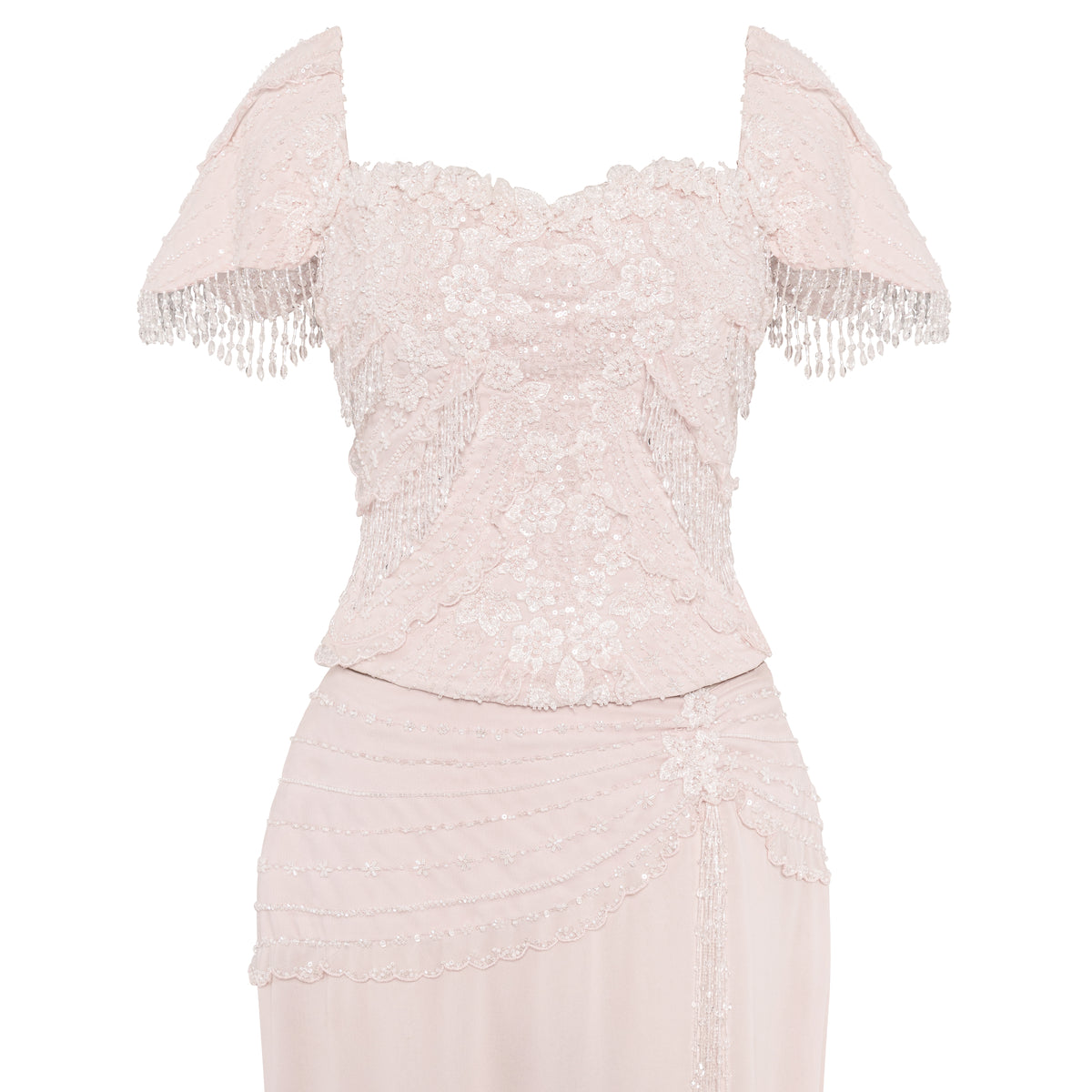 Perla Draped Top & Skirt Set