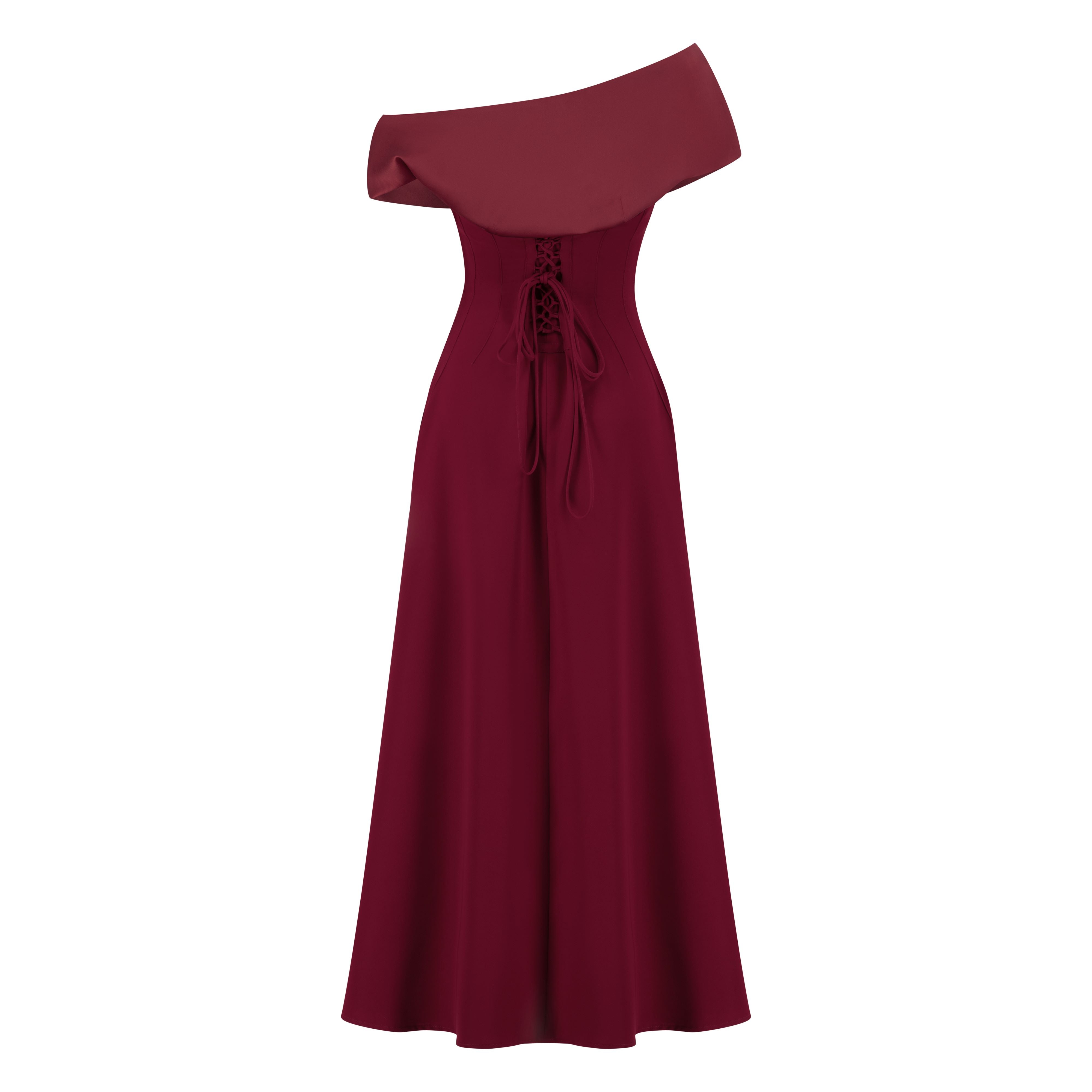 Maroon Draped Body-Filter Dress