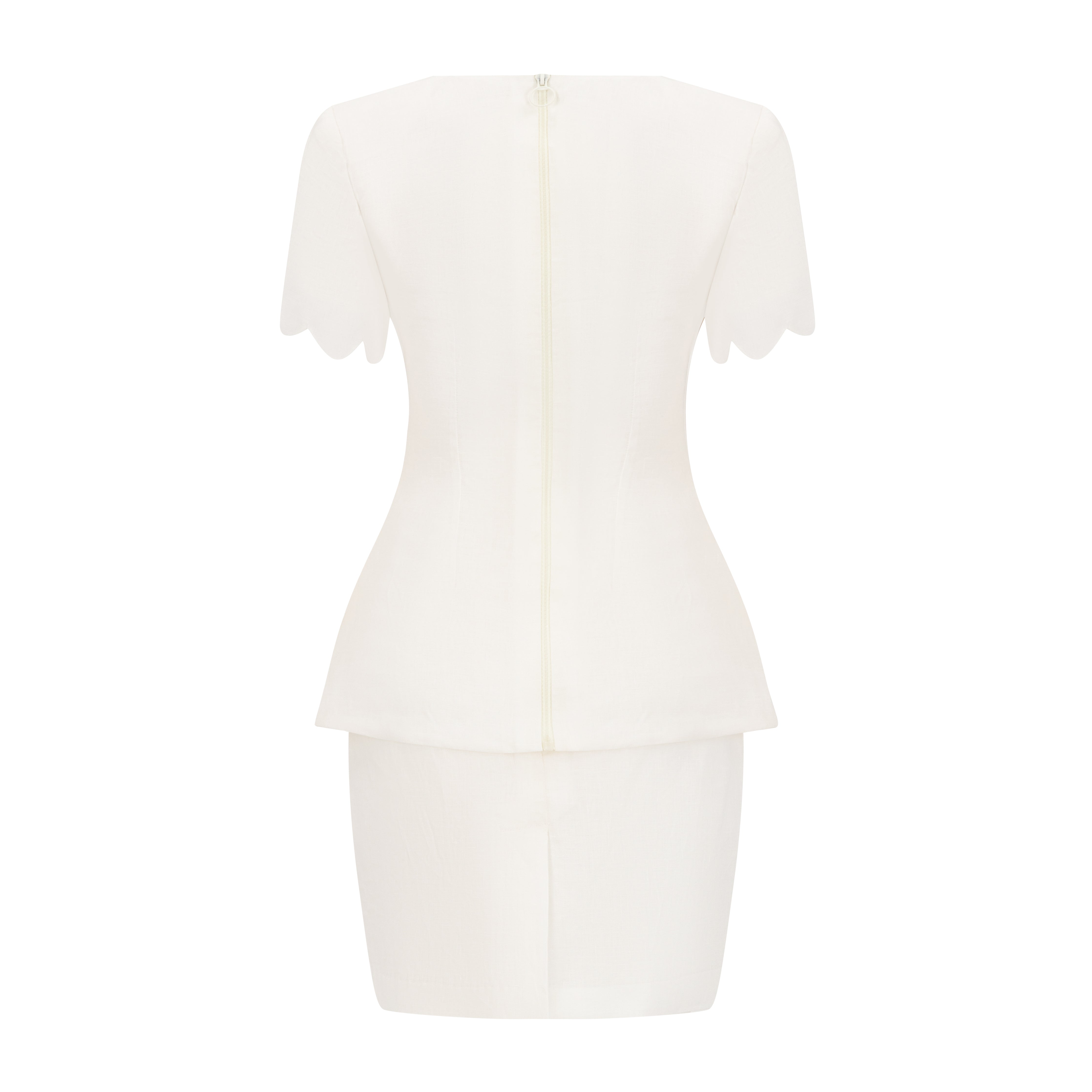 Scallop Blouse and Mini Pencil Skirt Set