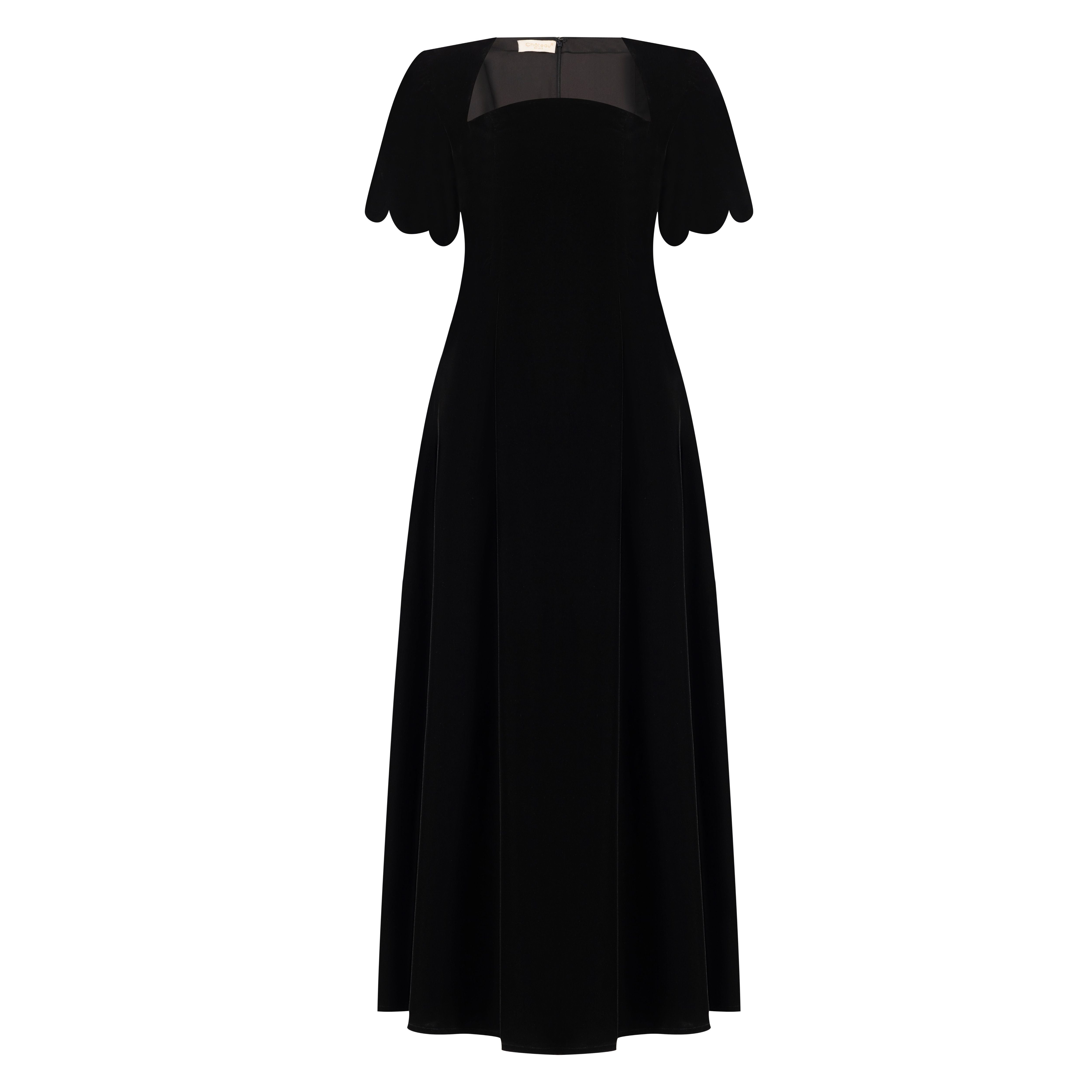 Scallop Sleeve A-line Dress