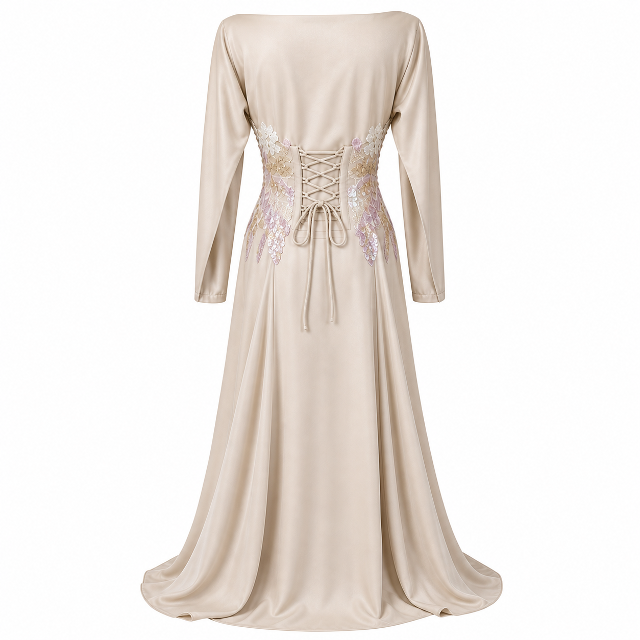 Floral Embroidered Sleeved Dress