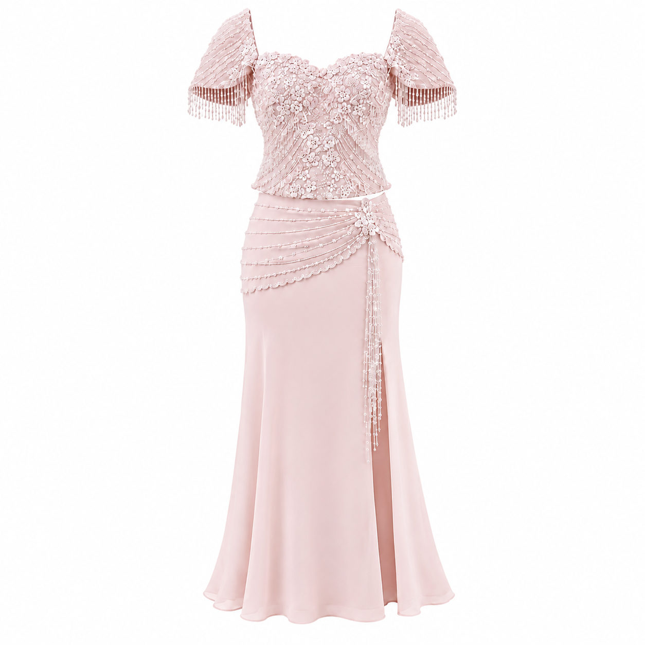 Perla Draped Top & Skirt Set