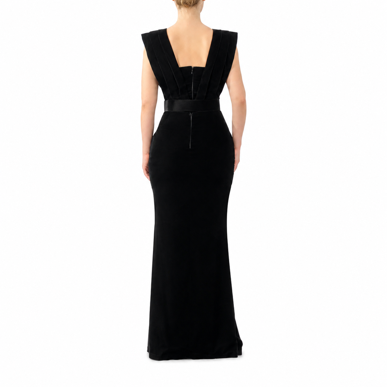 Dramatic Shoulder Velvet Dress