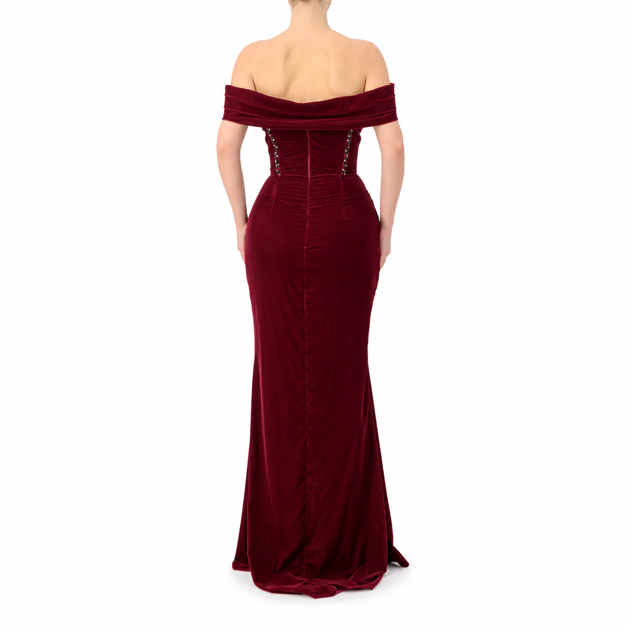 Velvet Corset Off-shoulder Gown