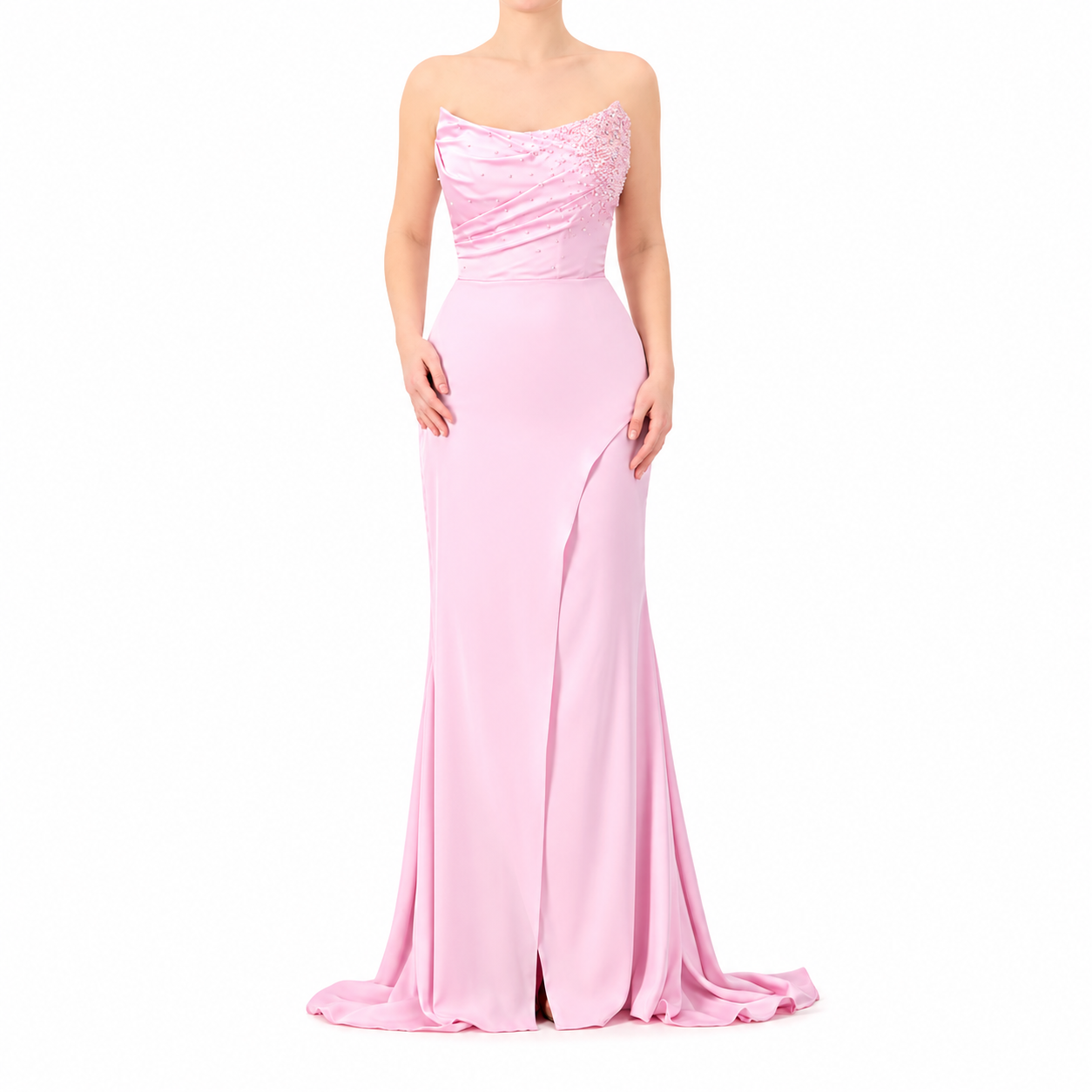 Straight Corset Strapless Gown