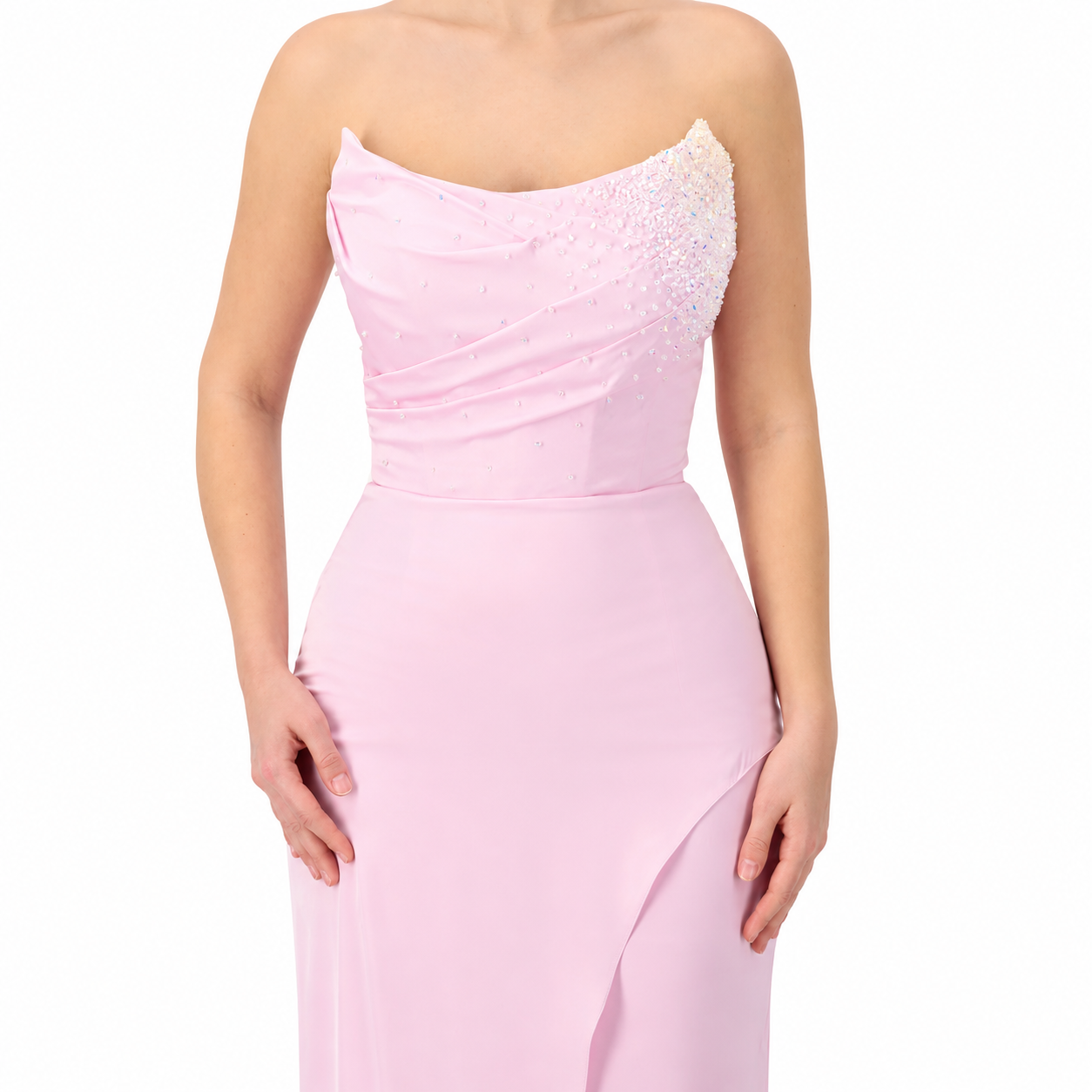 Straight Corset Strapless Gown