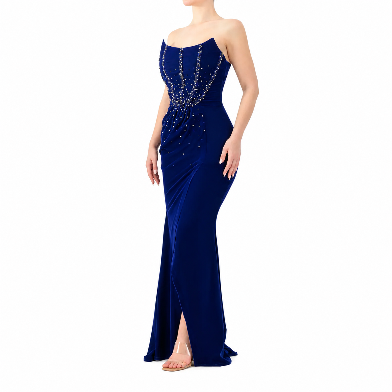 Velvet Corset Strapless Gown