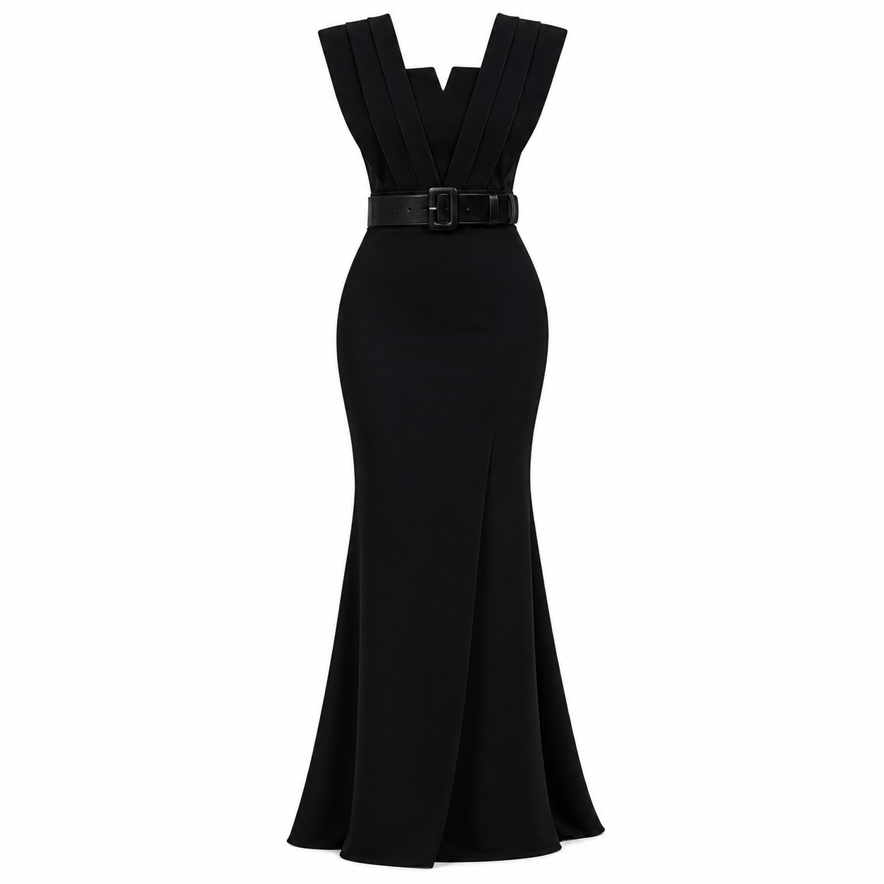 Dramatic Shoulder Velvet Dress