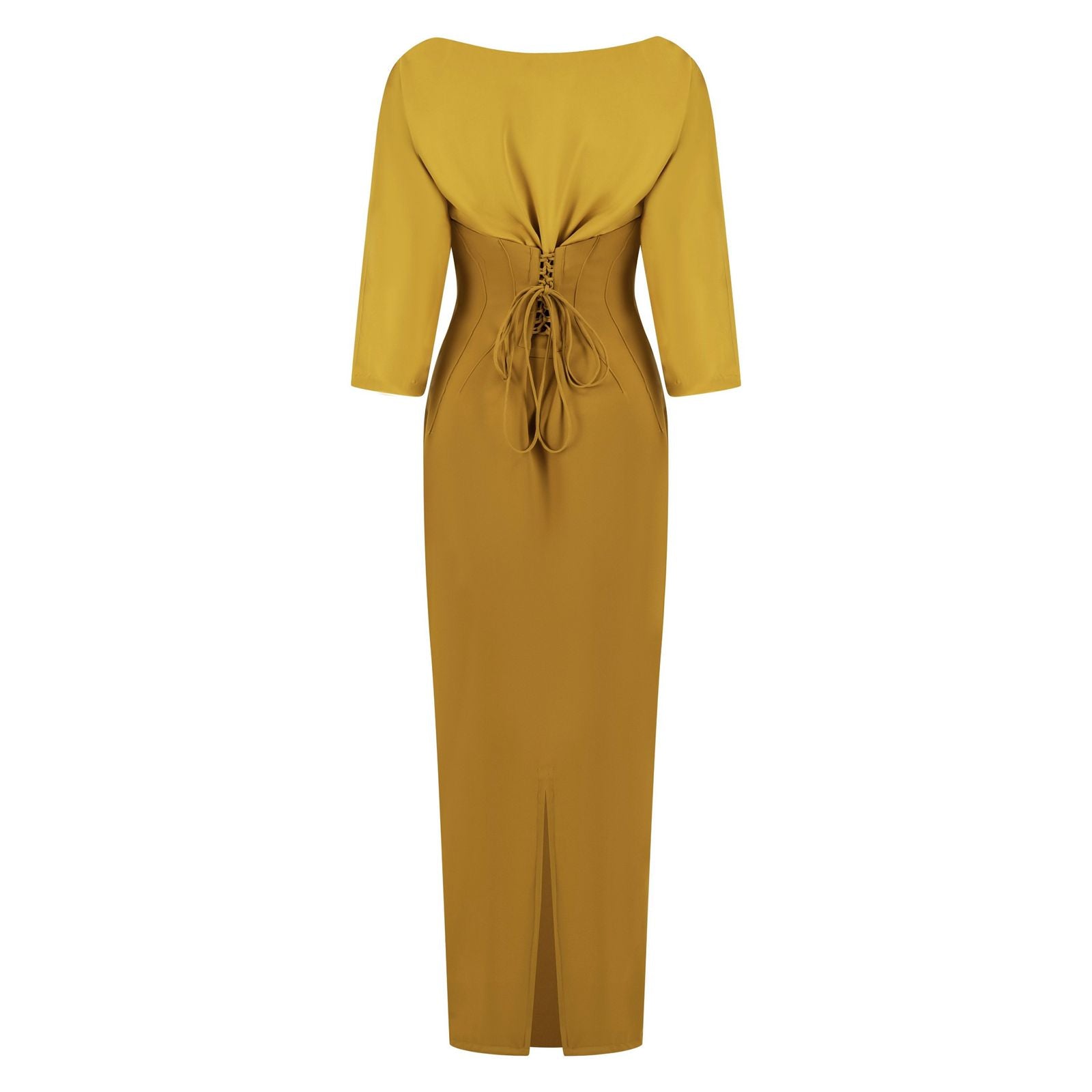 The Monochromatic Draped Body-filter Dress