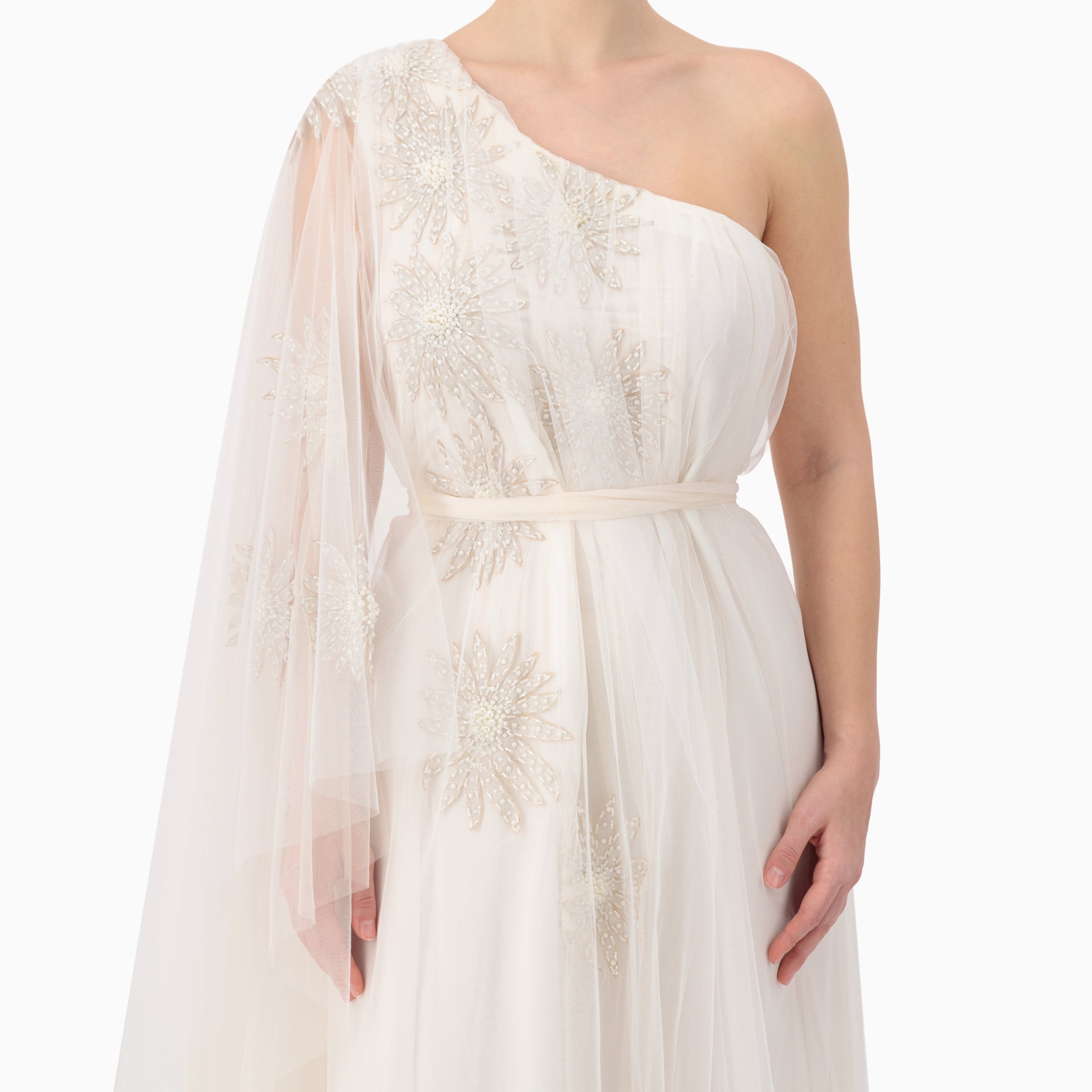 One-shoulder Embellished Dress