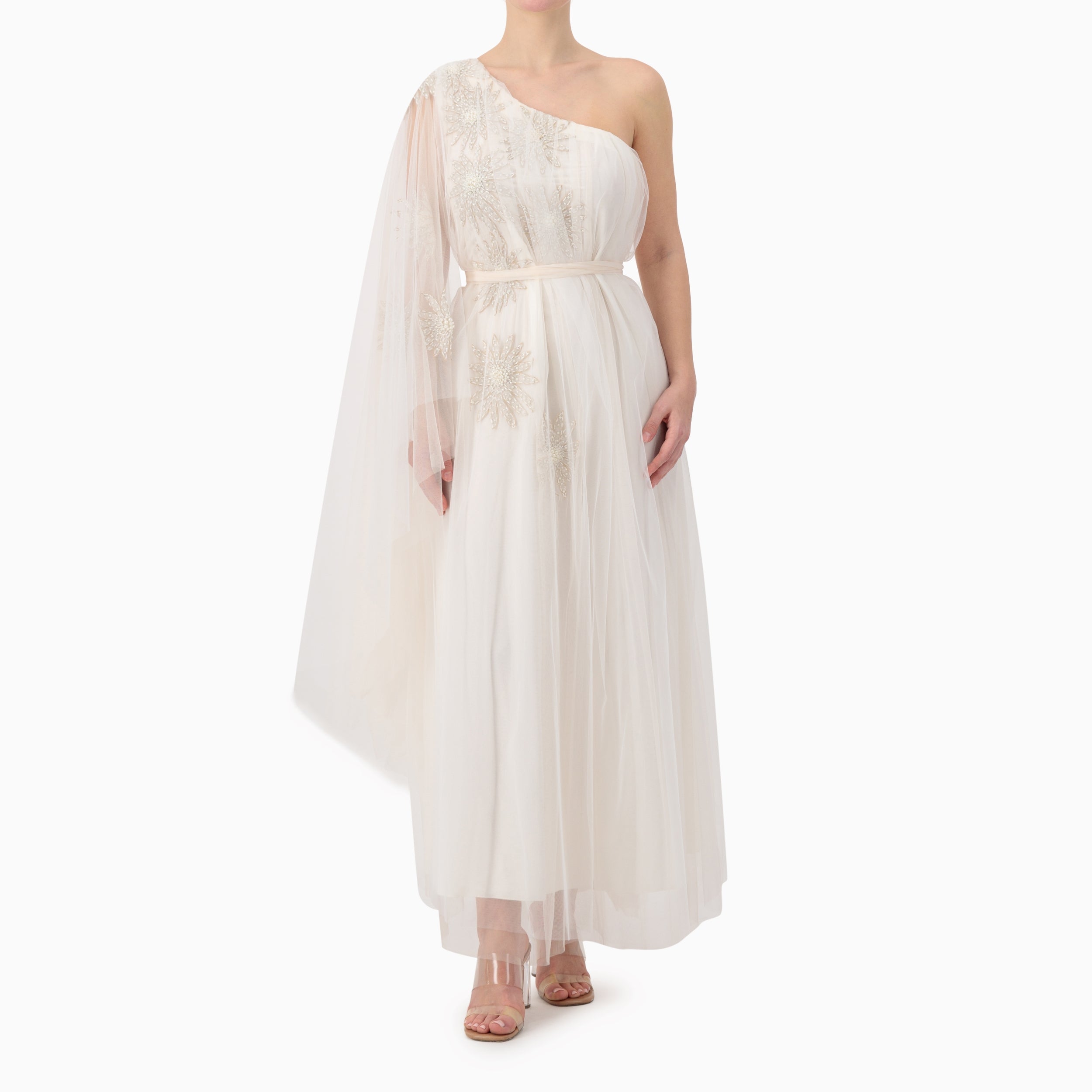 One-shoulder Embellished Dress