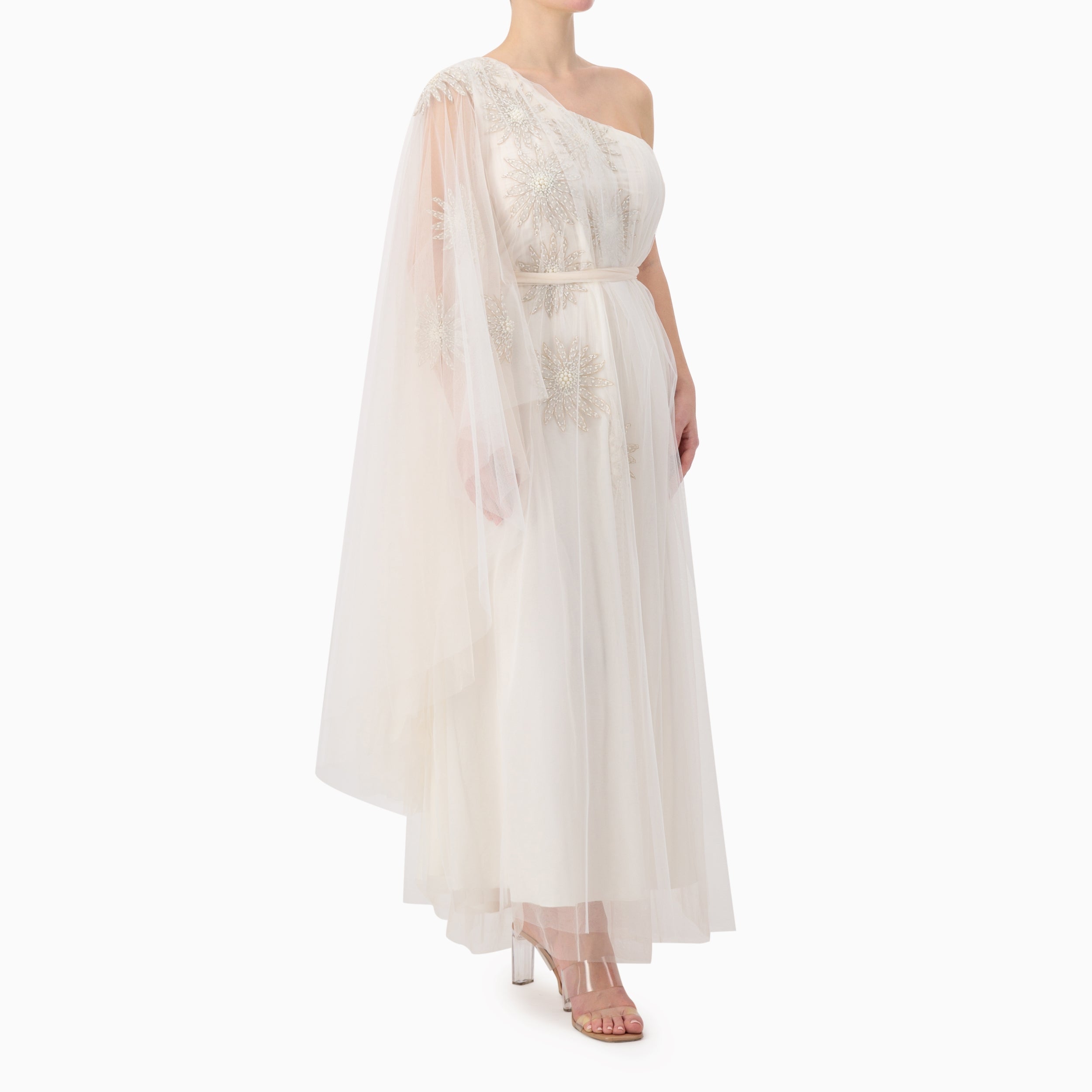 One-shoulder Embellished Dress