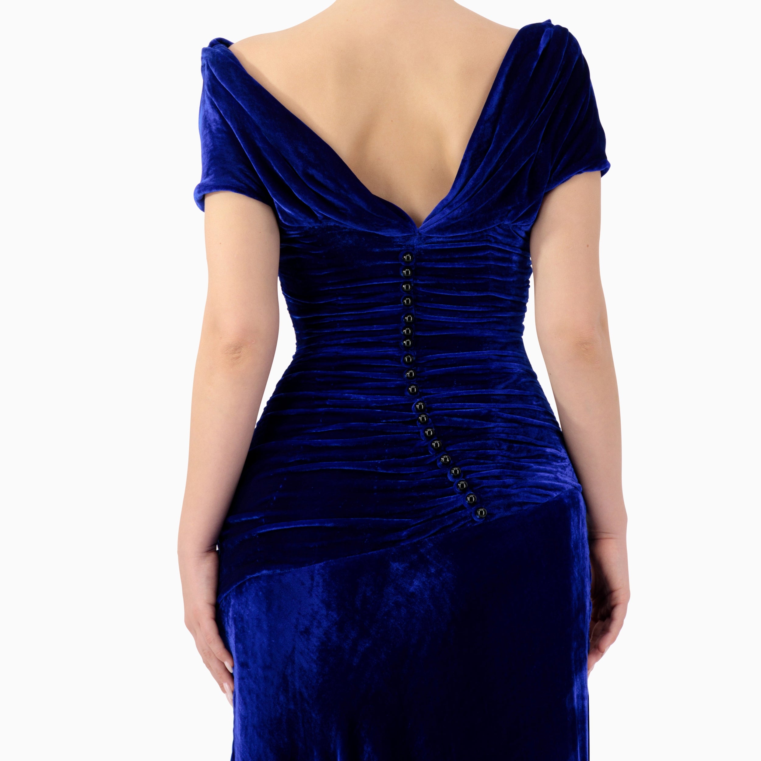 Ruched Off-Shoulder Maxi Dress