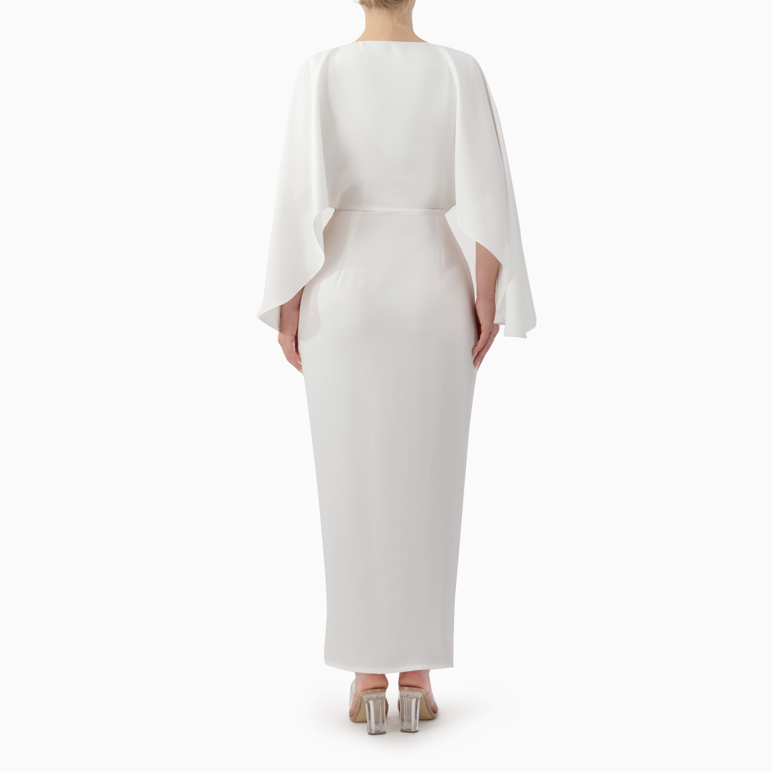 Cape-sleeved Wrap Dress