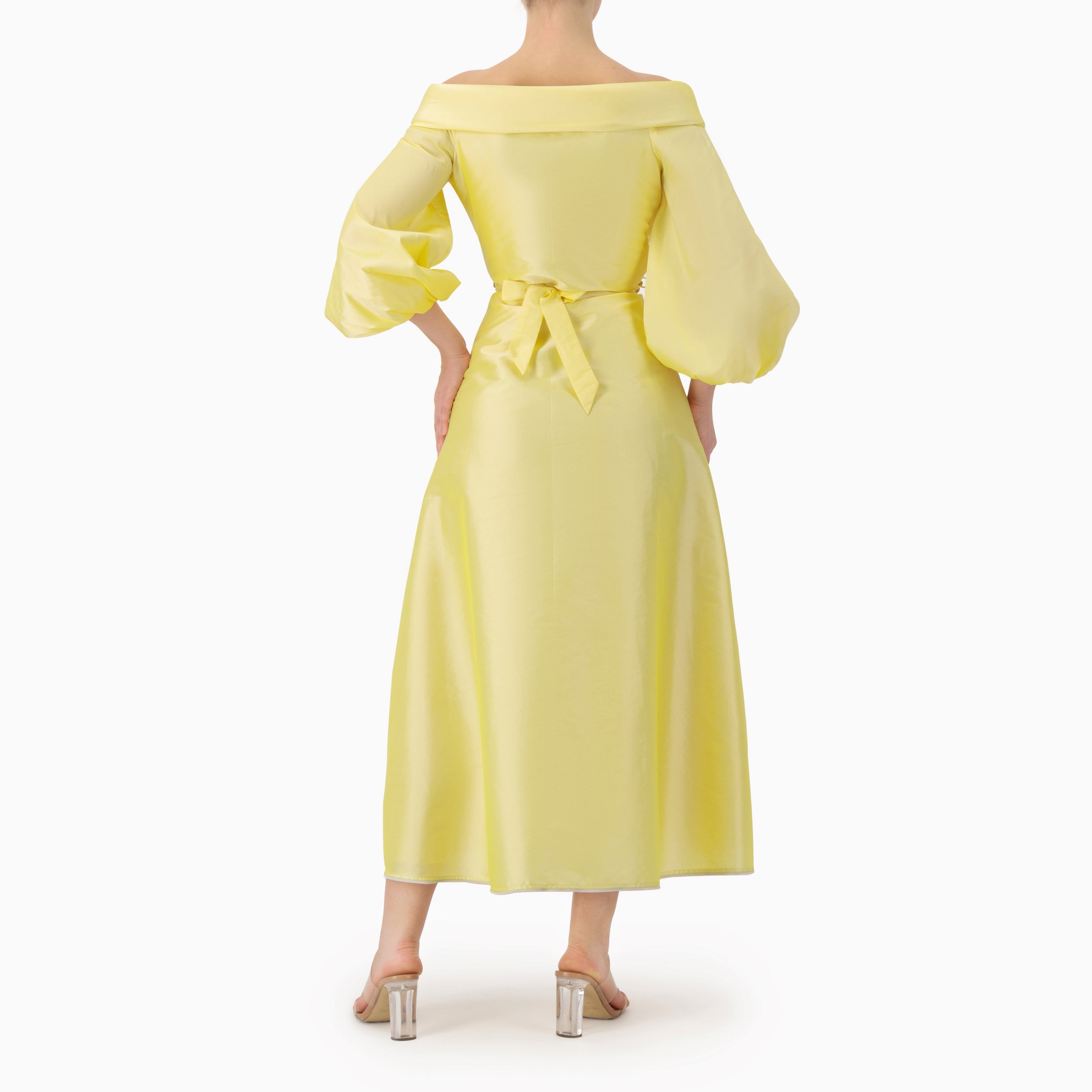 Beaded Off-shoulder Wrap Dress