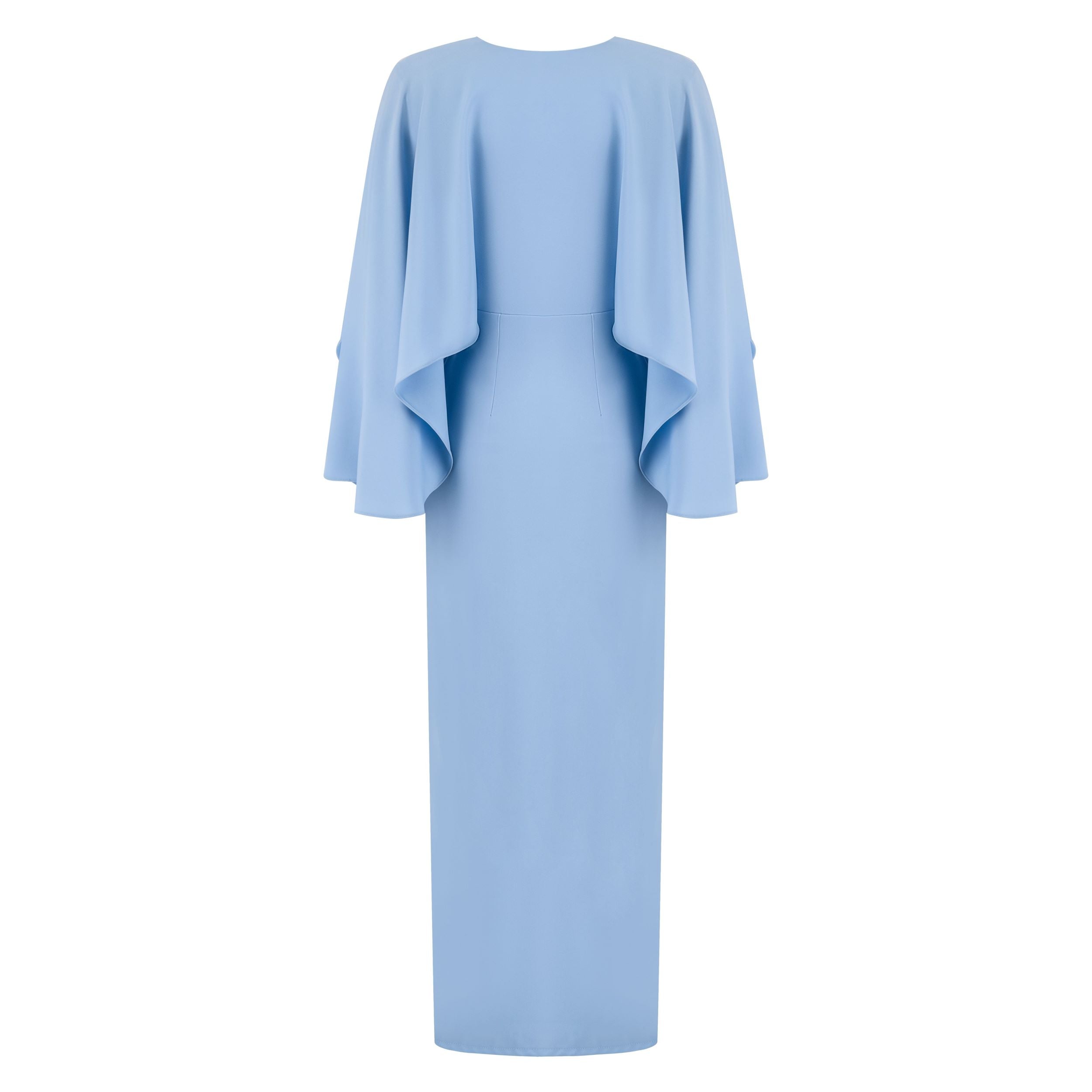 Cape-sleeved Wrap Dress