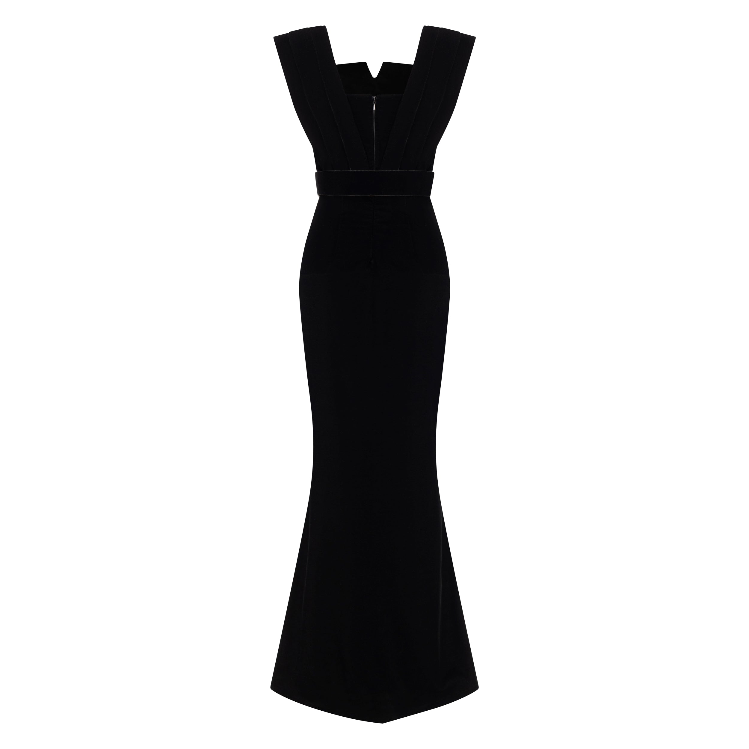 Dramatic Shoulder Velvet Dress