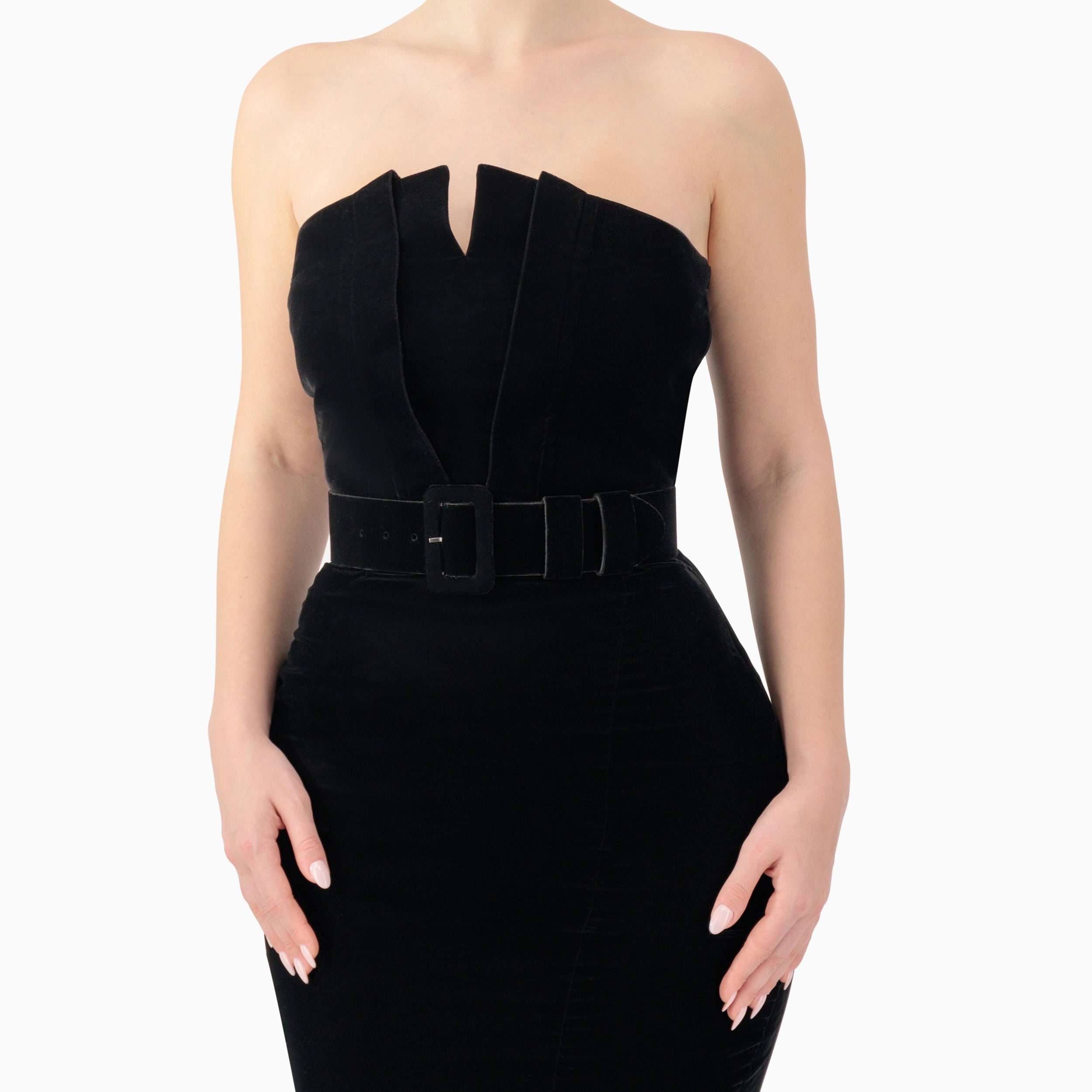 Strapless V-detailed Dress
