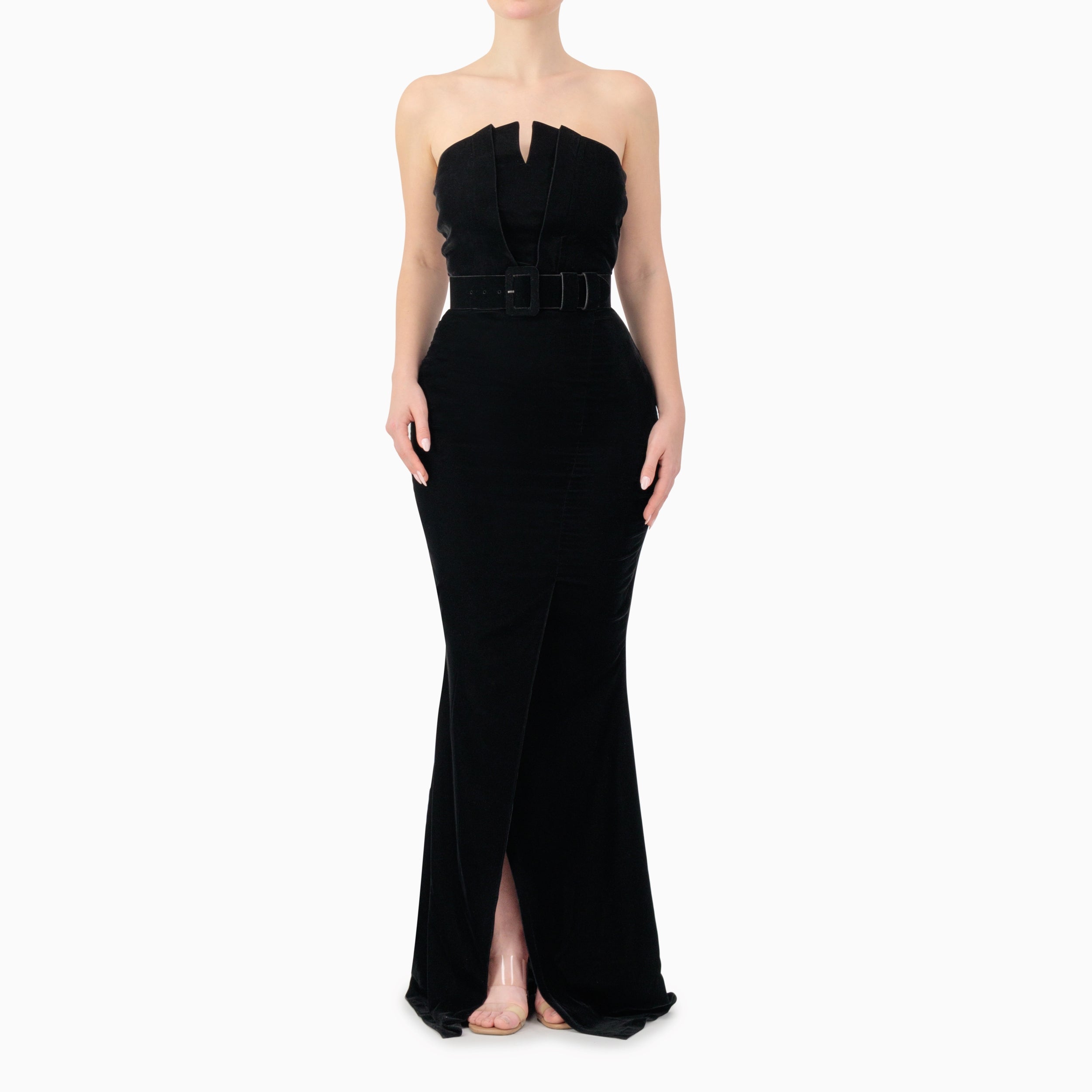 Strapless V-detailed Dress