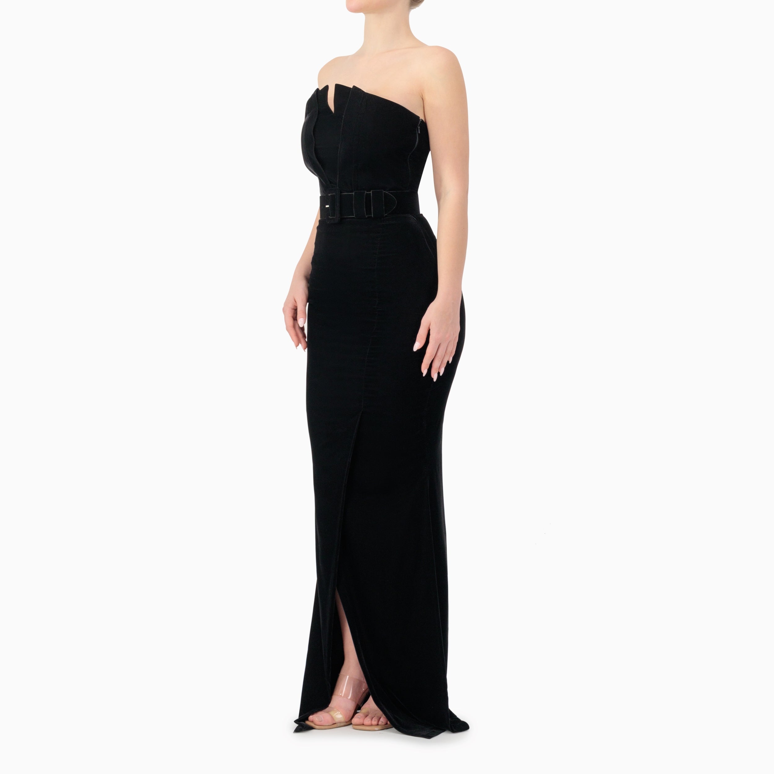Strapless V-detailed Dress