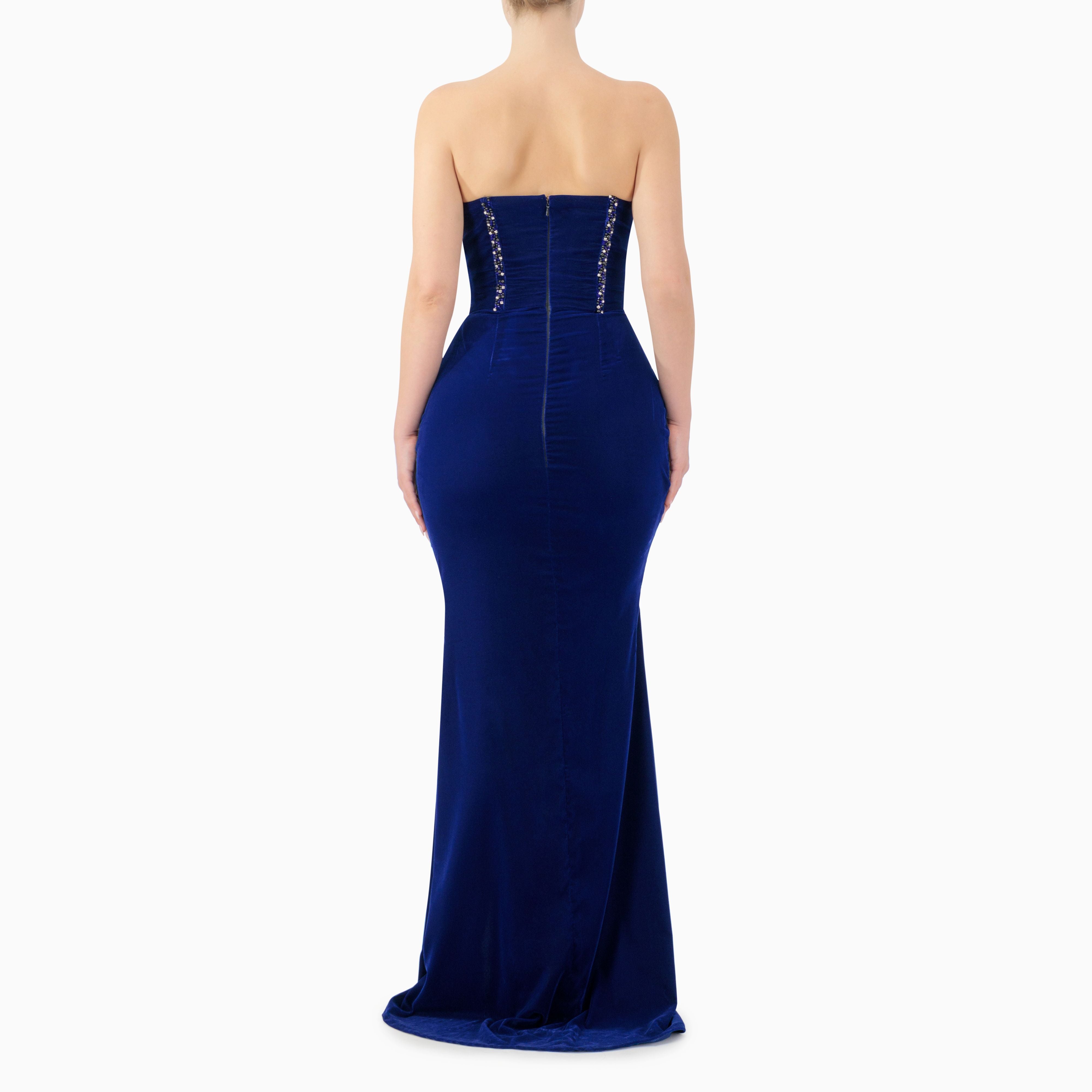 Velvet Corset Strapless Gown