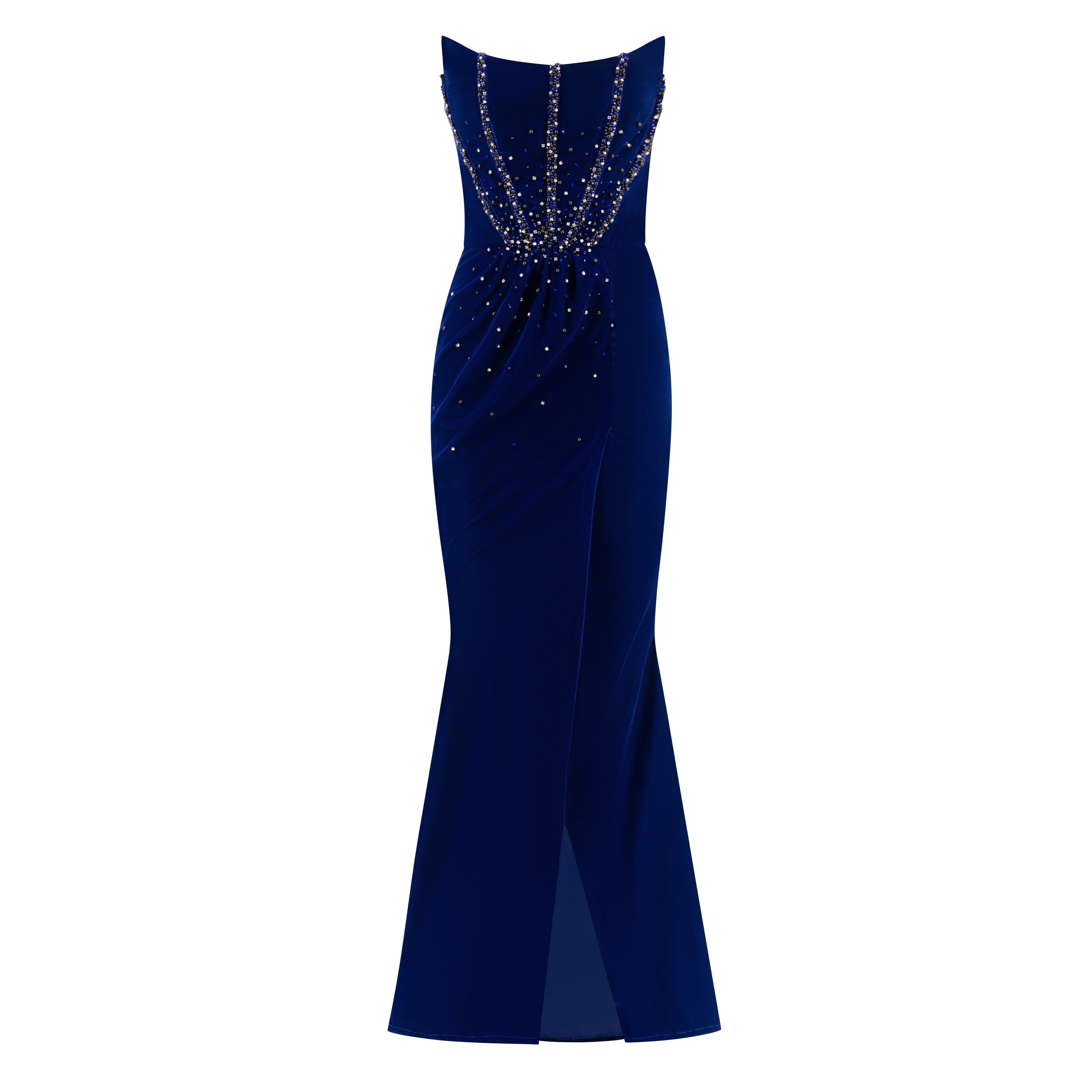 Velvet Corset Strapless Gown