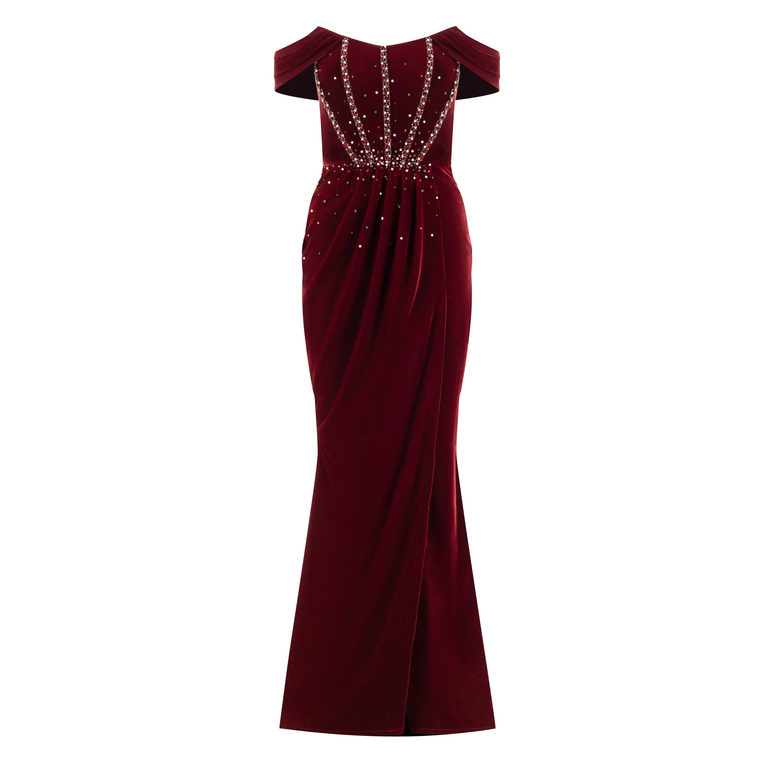 Velvet Corset Off-shoulder Gown