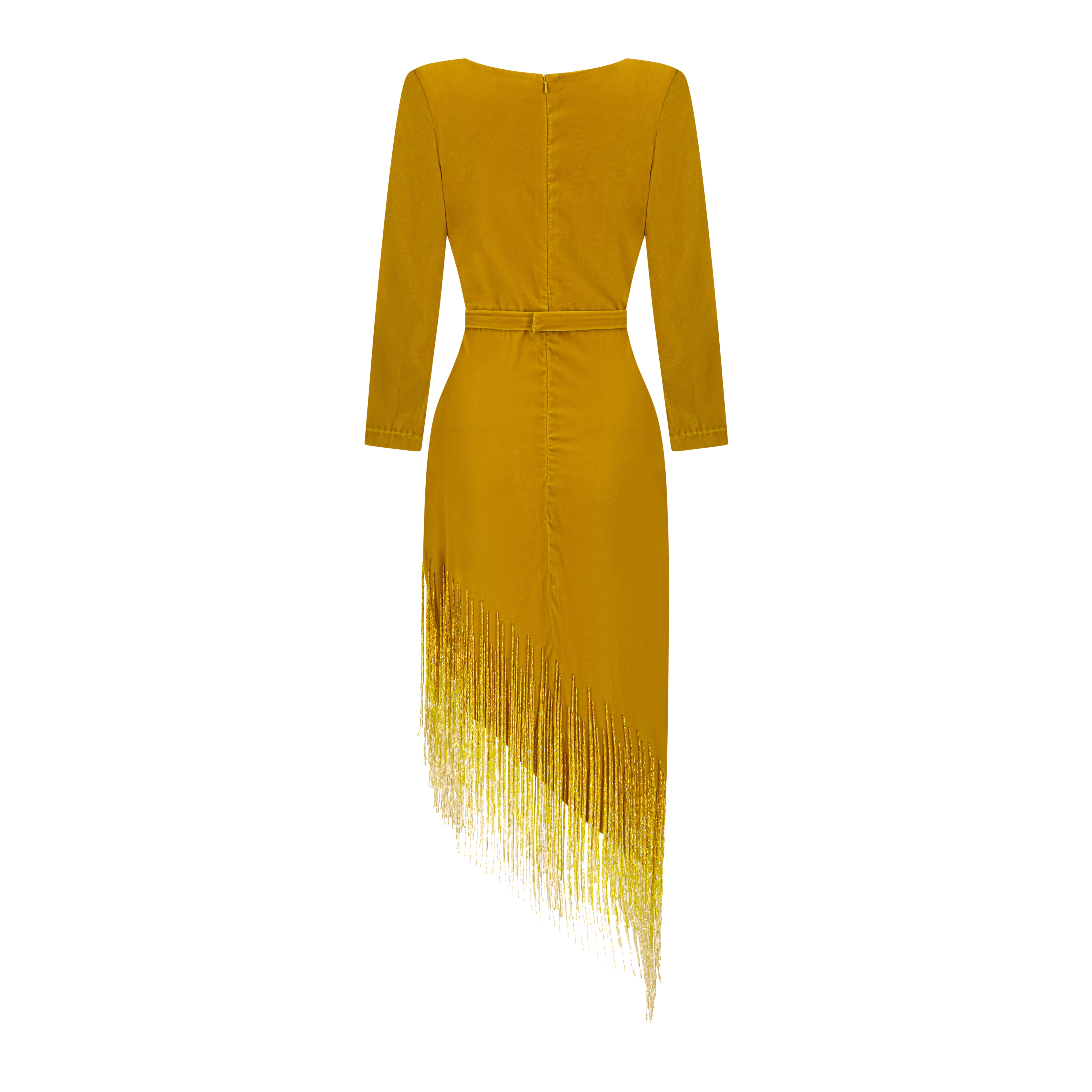 Ombre Asymmetrical Tassels Dress