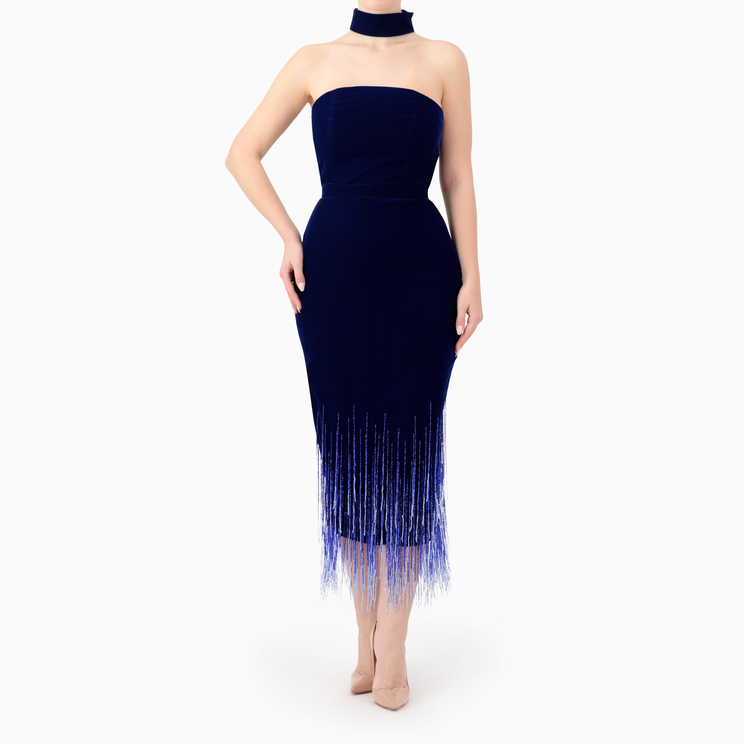 Ombre Midi Tassels Dress