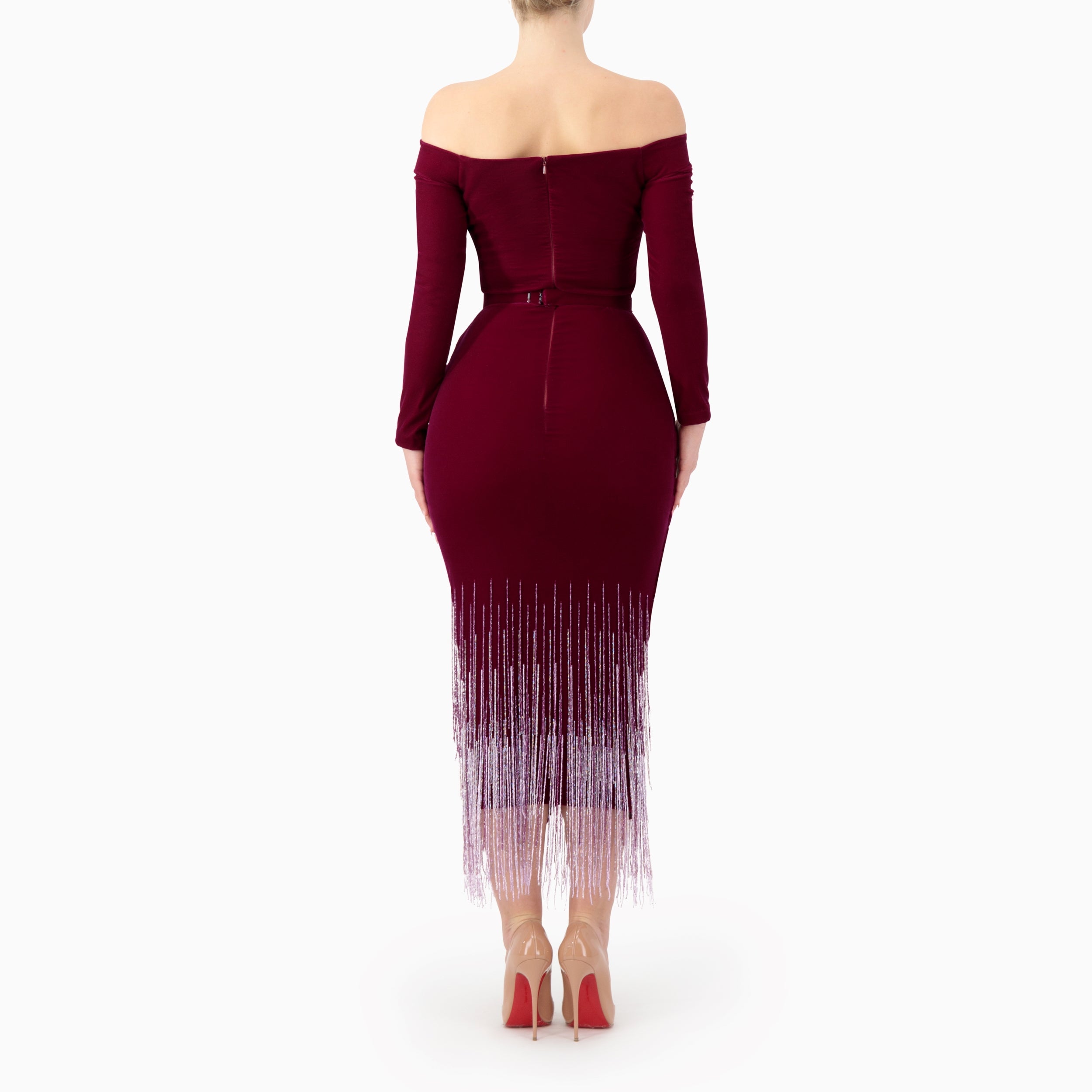 Ombre Midi Tassels Dress