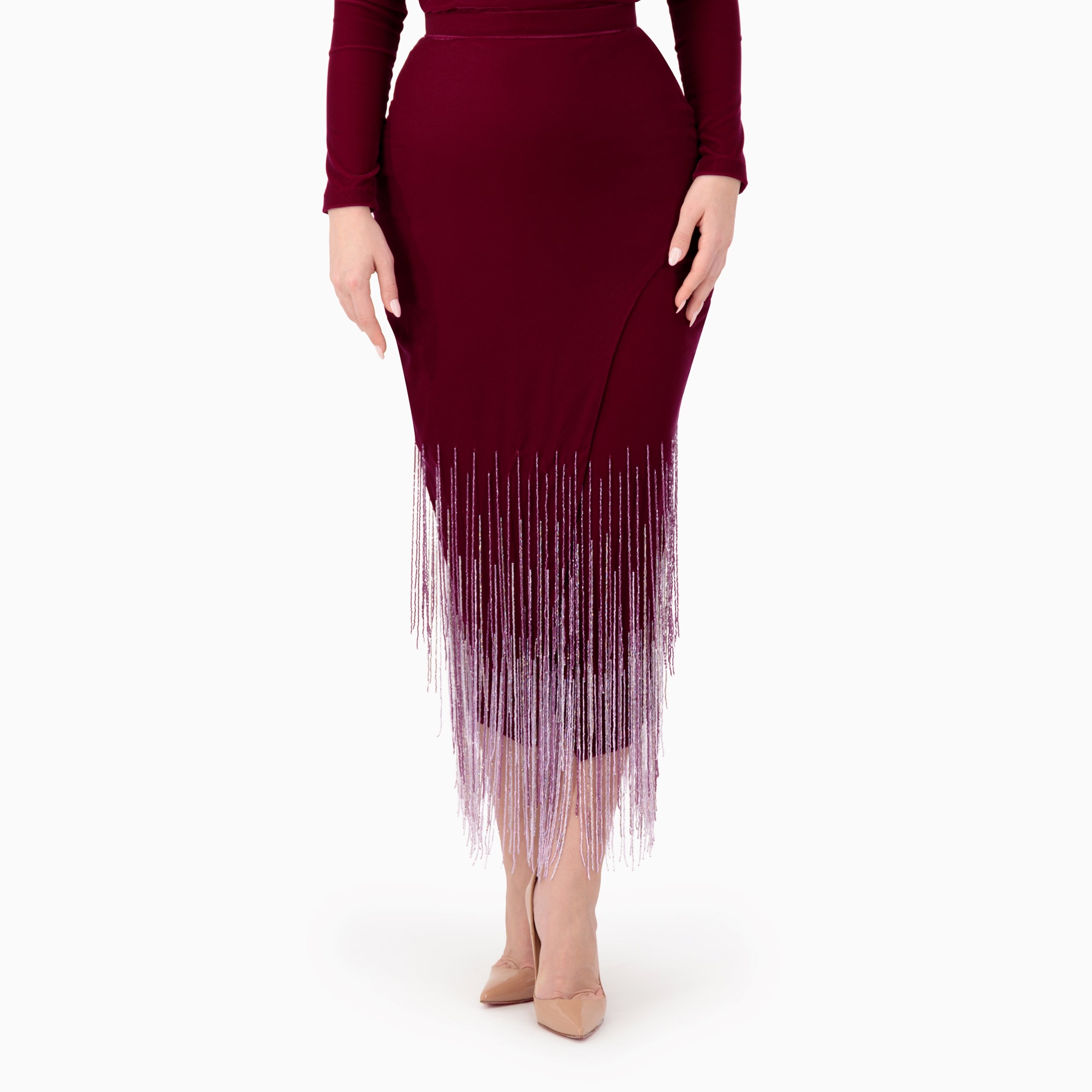 Ombre Midi Tassels Dress