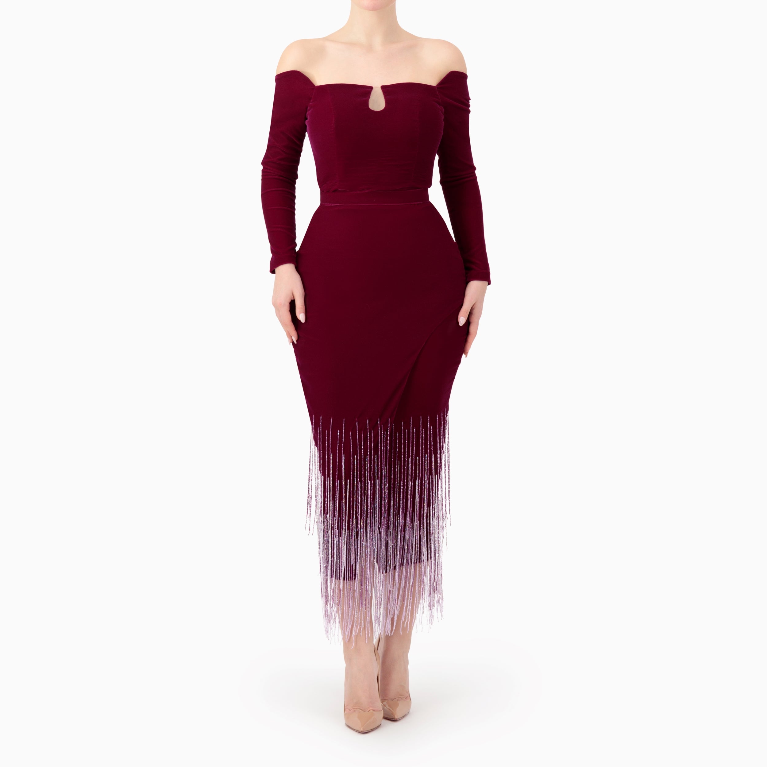 Ombre Midi Tassels Dress