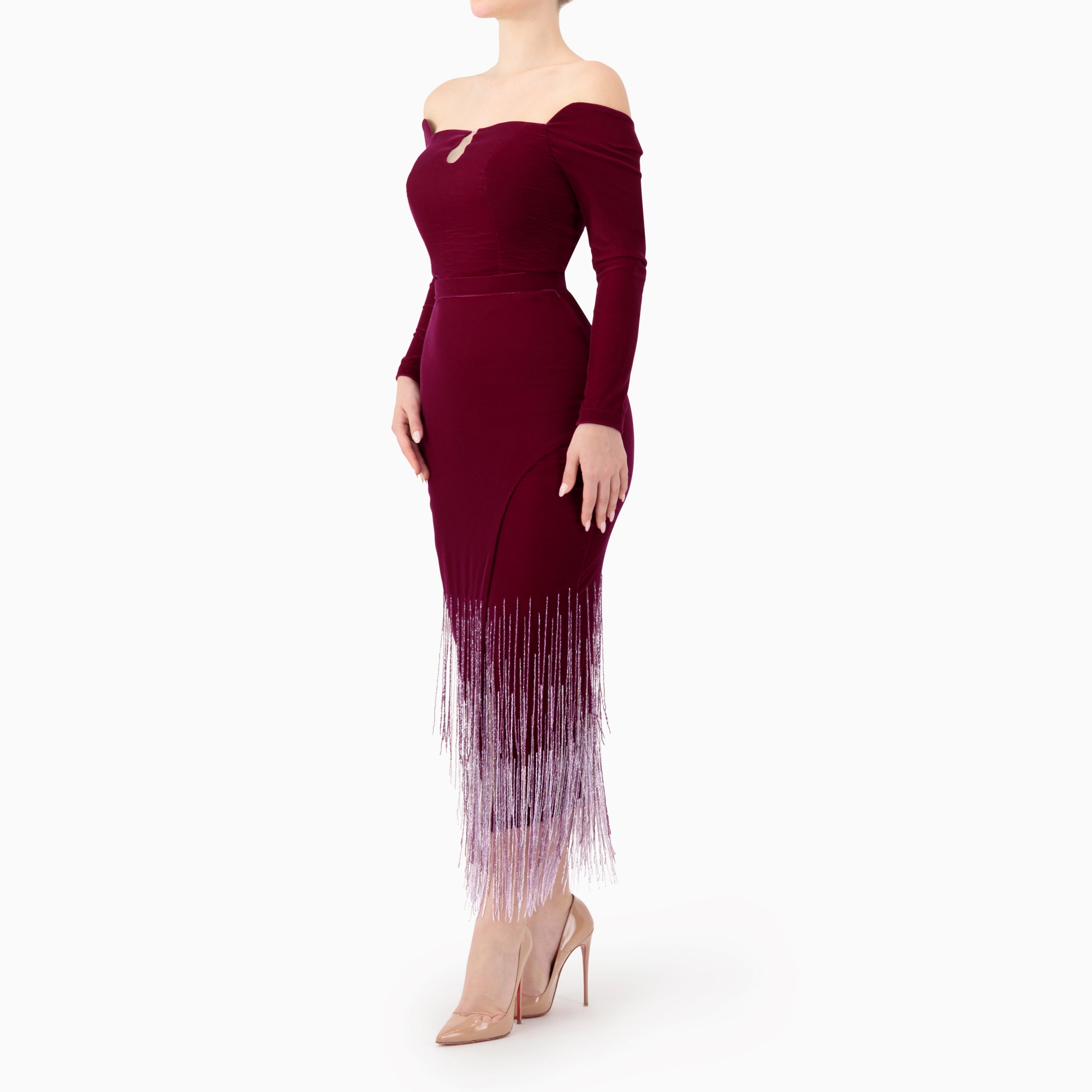 Ombre Midi Tassels Dress