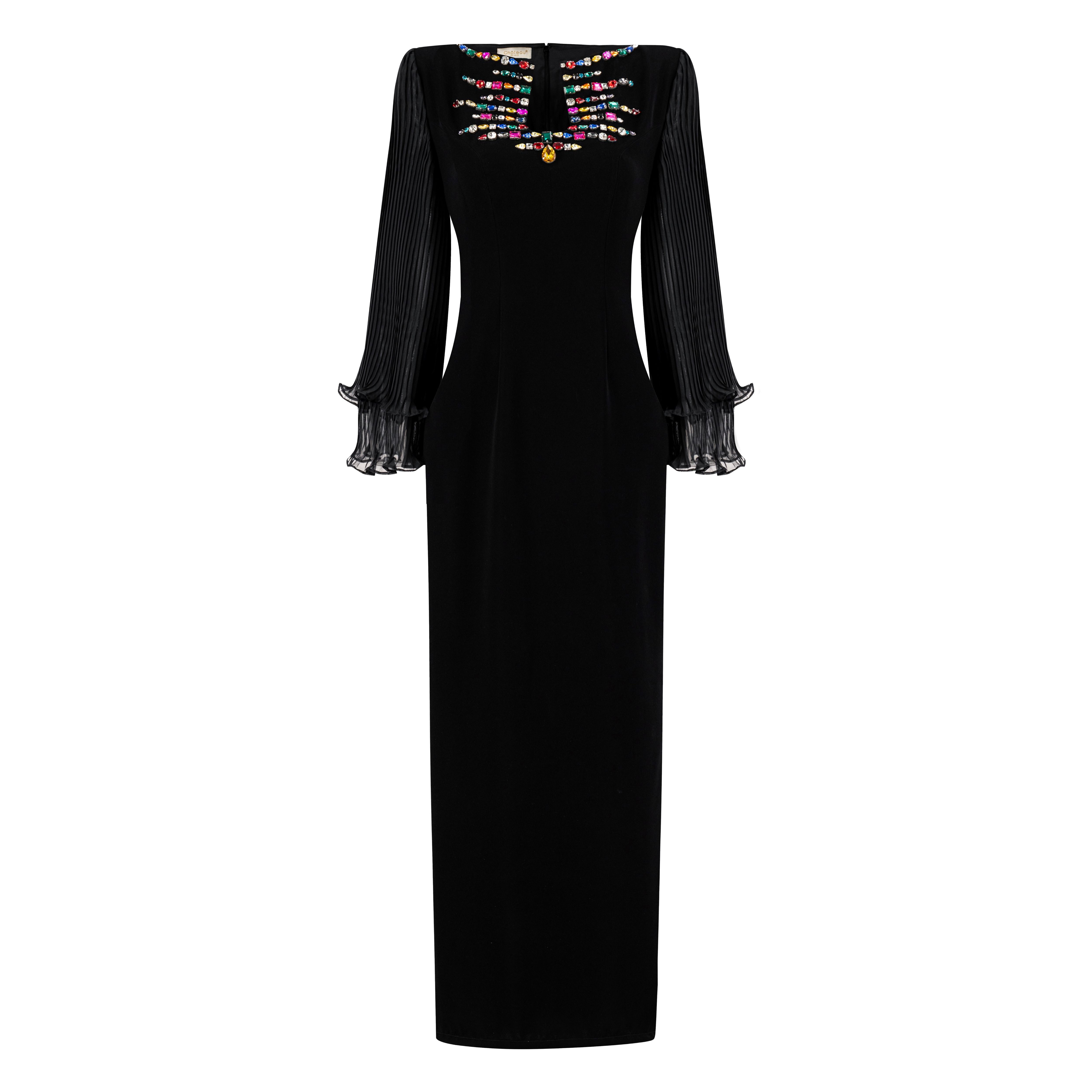 Gemstone Keyhole Plisse Bodycon Dress