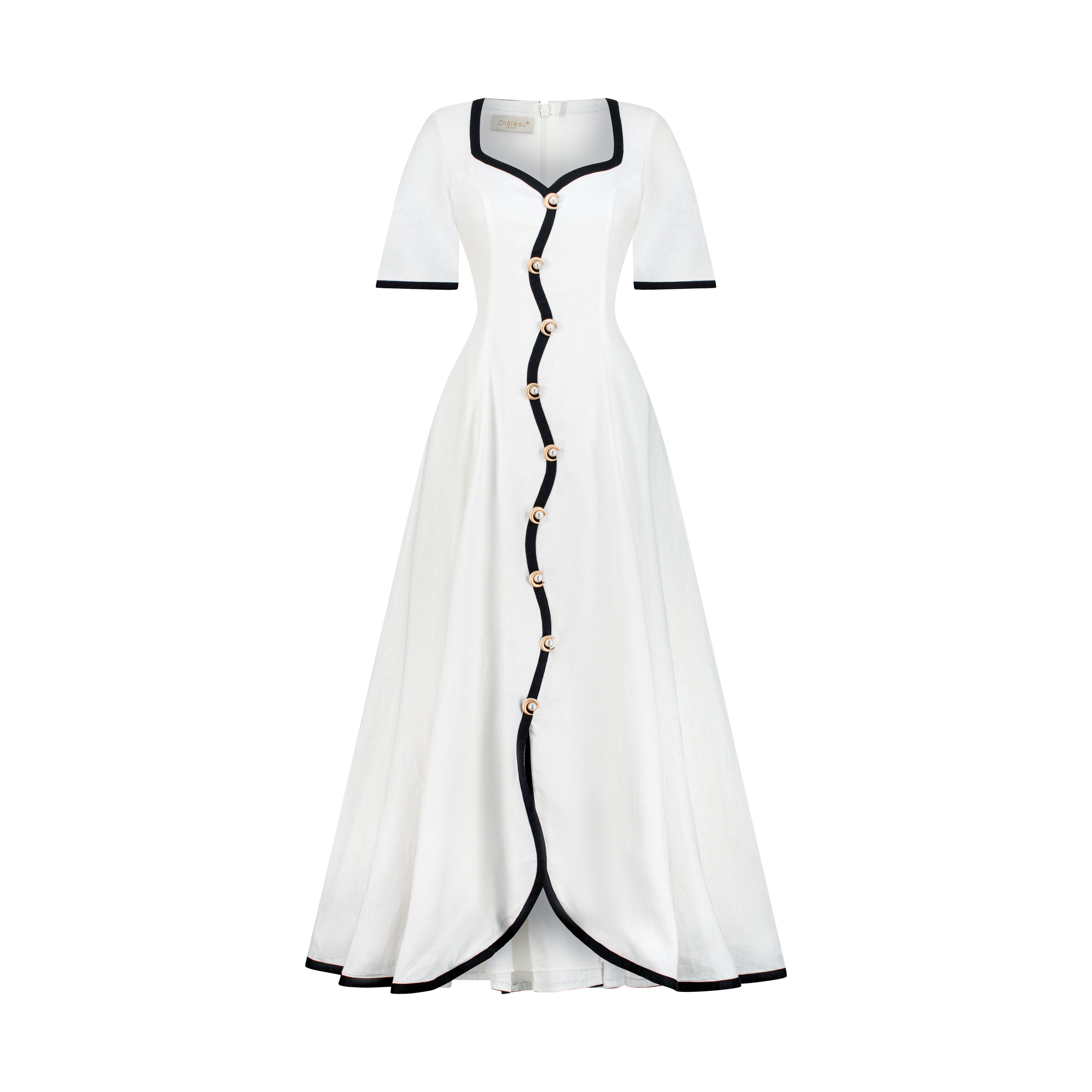 Vintage Wave A-Line Dress
