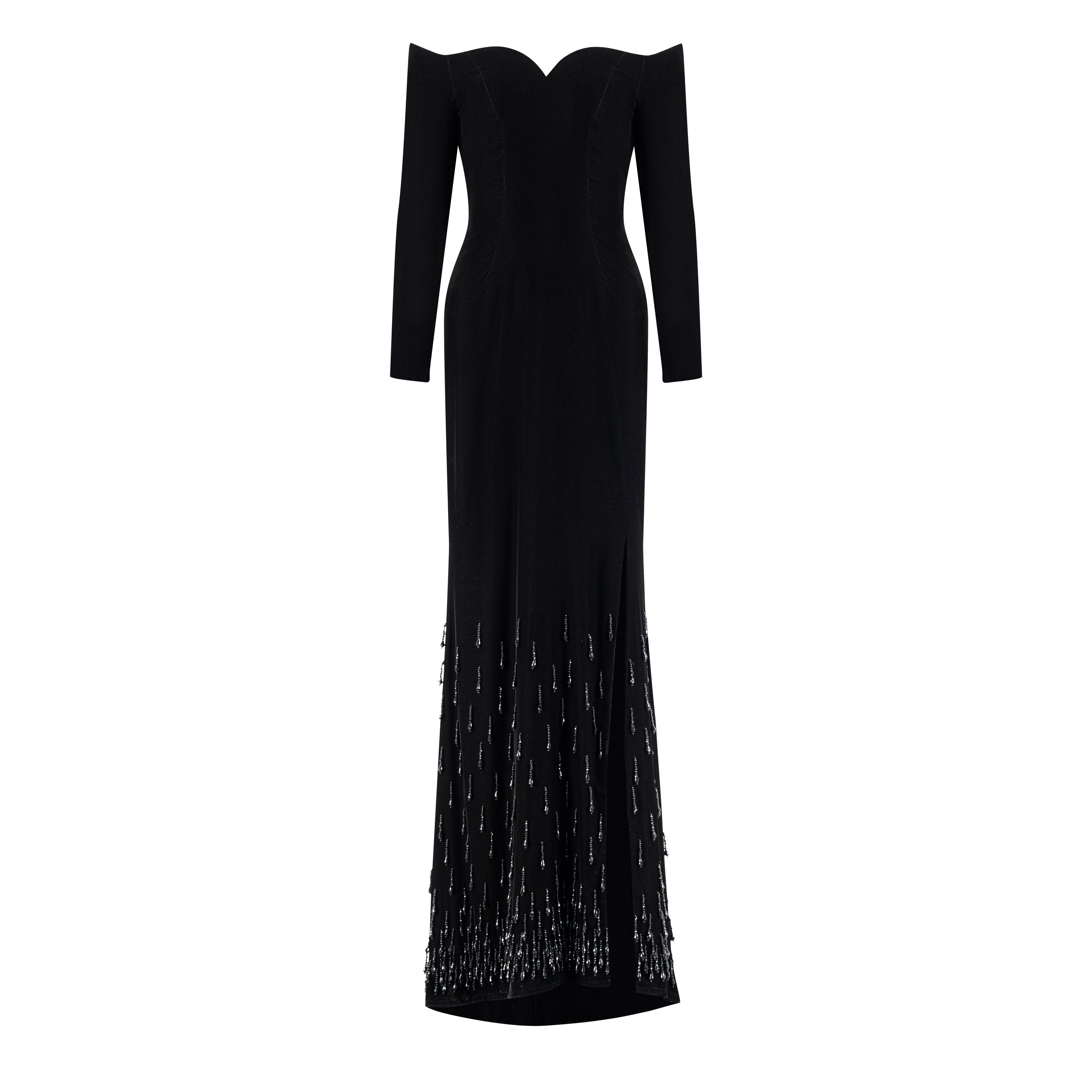 Sweetheart Bardot Tassel Gown