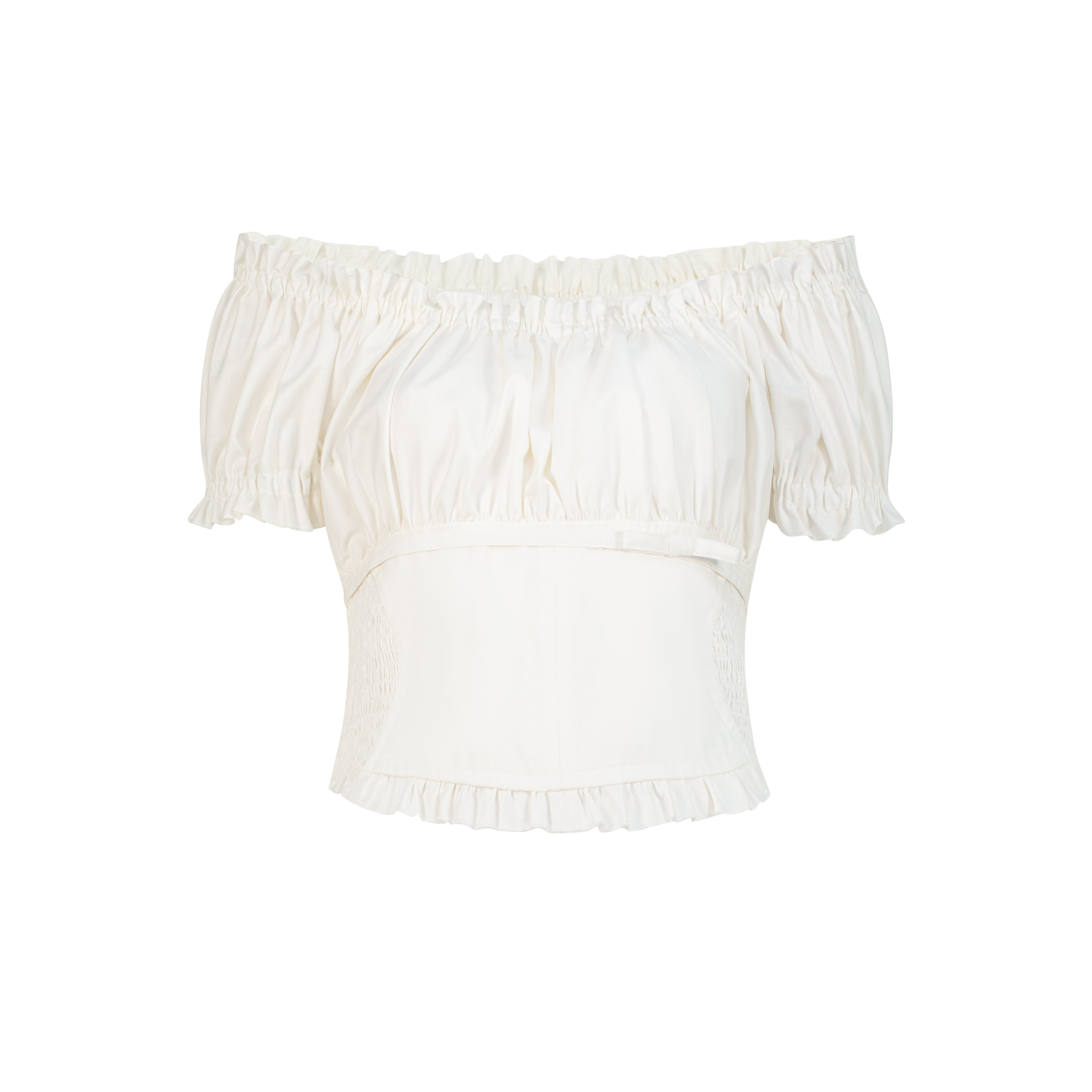 Ruffled Off-shoulder Crop Top