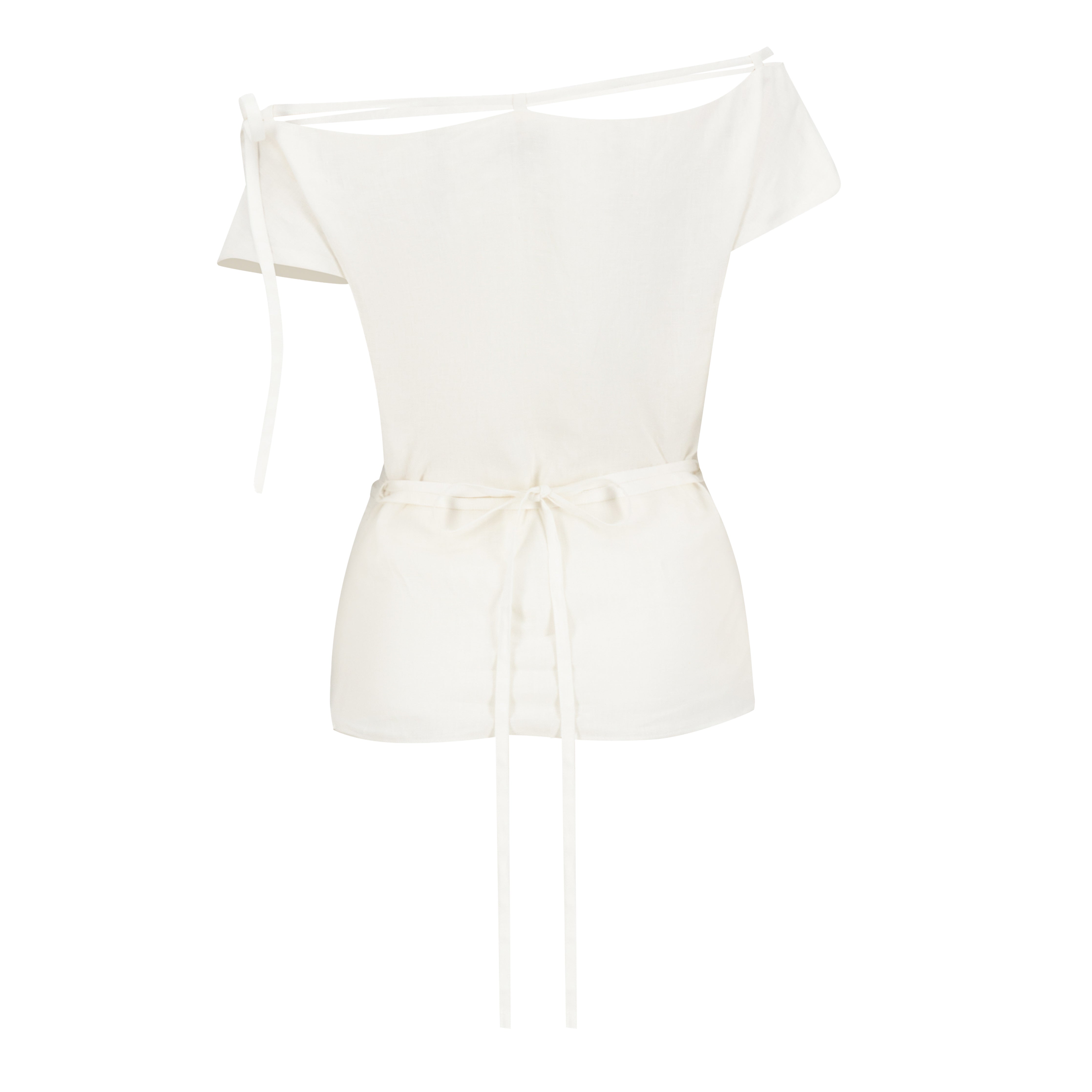 Asymmetrical Lace Bow Tie Top