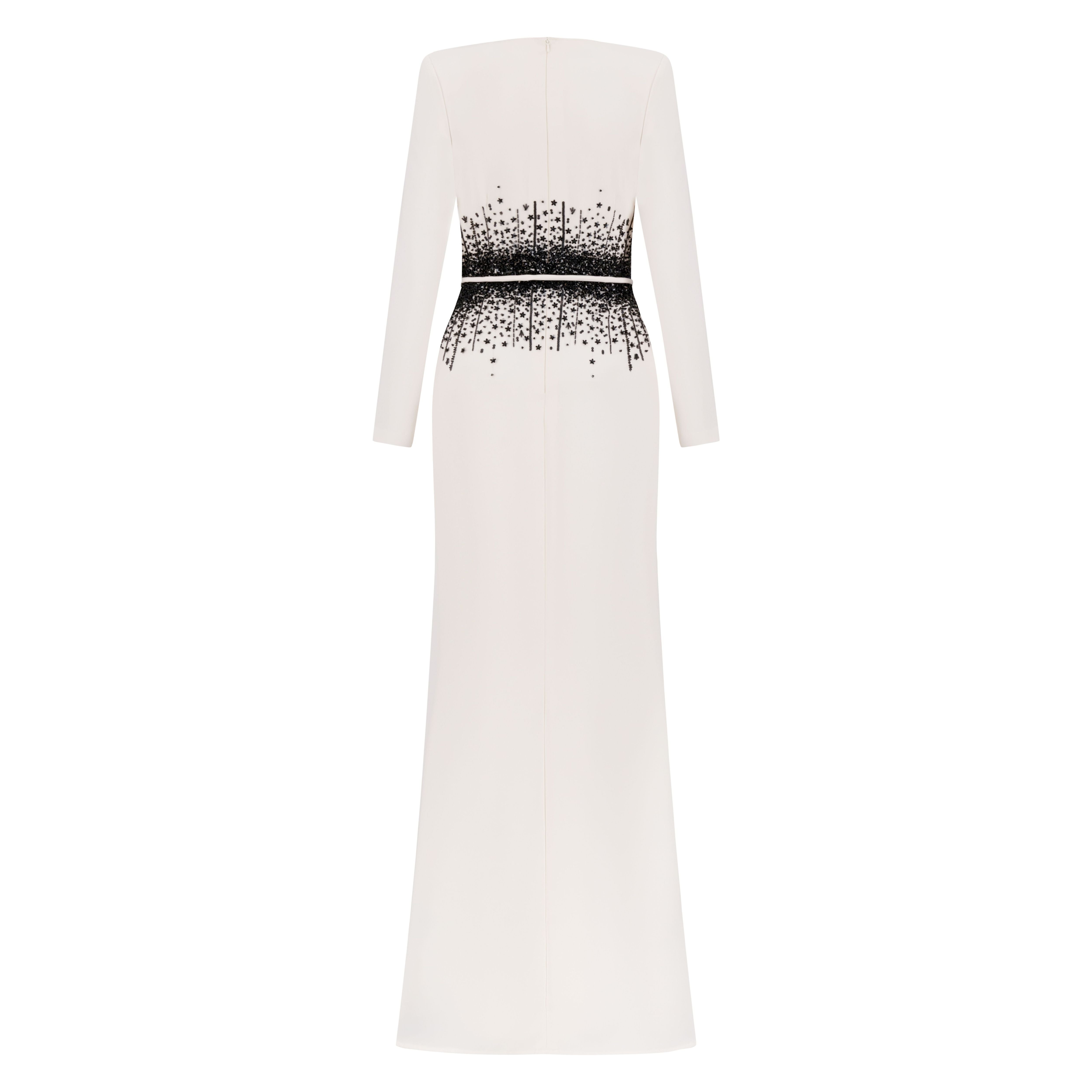 Embellished Waist  Long Wrap Dress
