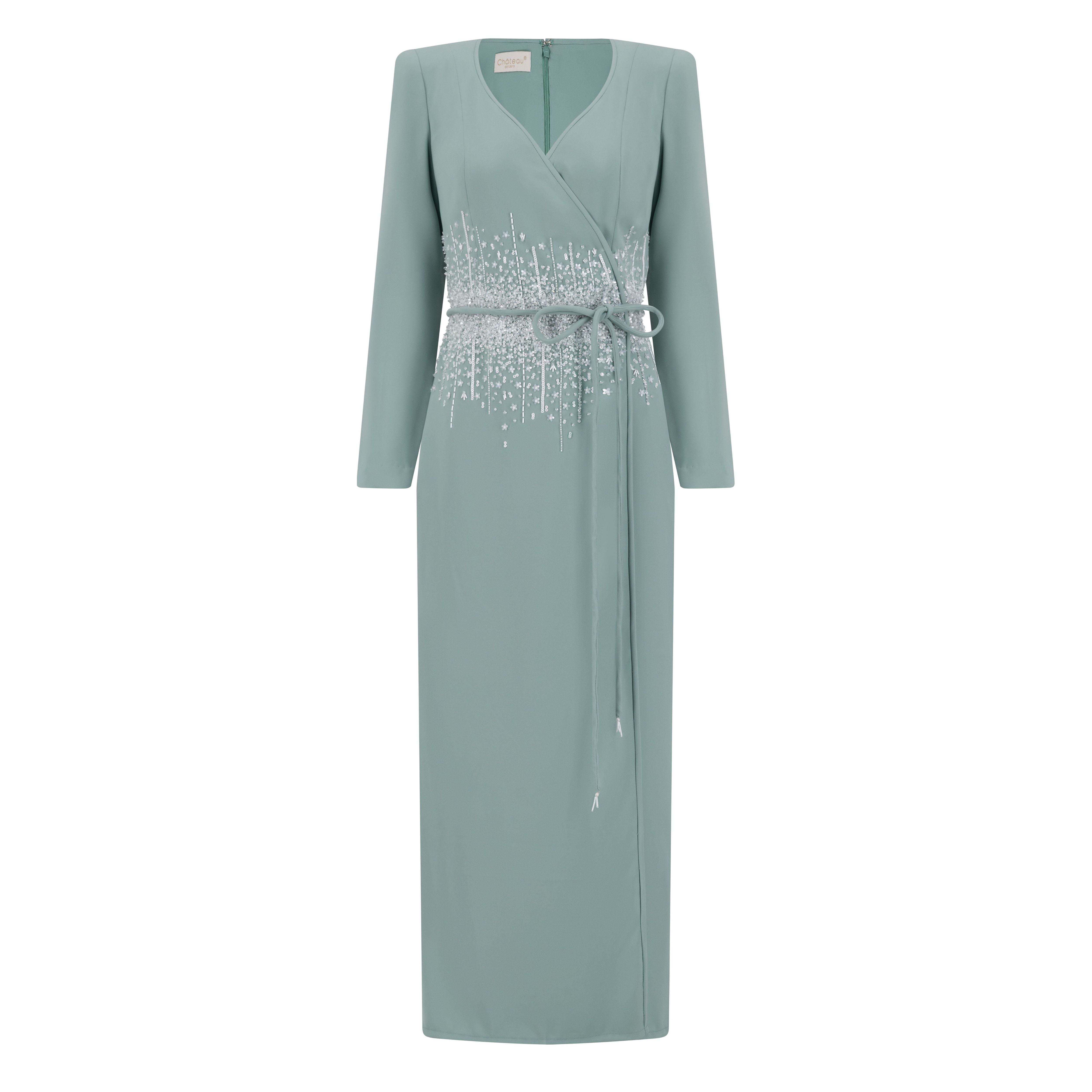 Embellished Waist Wrap Dress