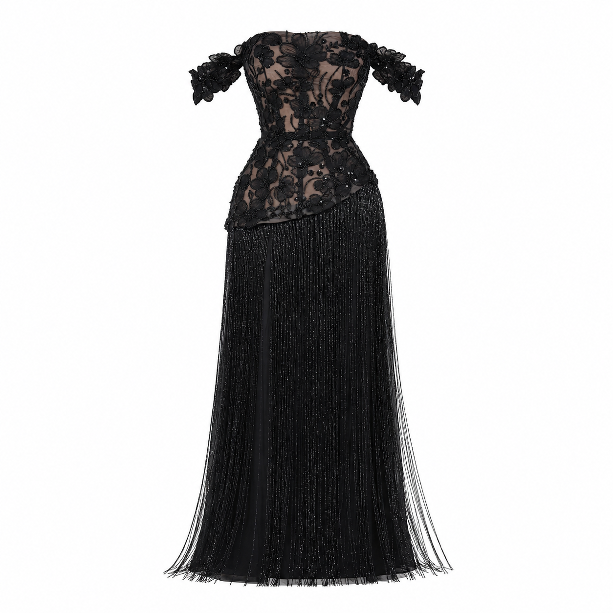 Floral Tassel Couture Gown