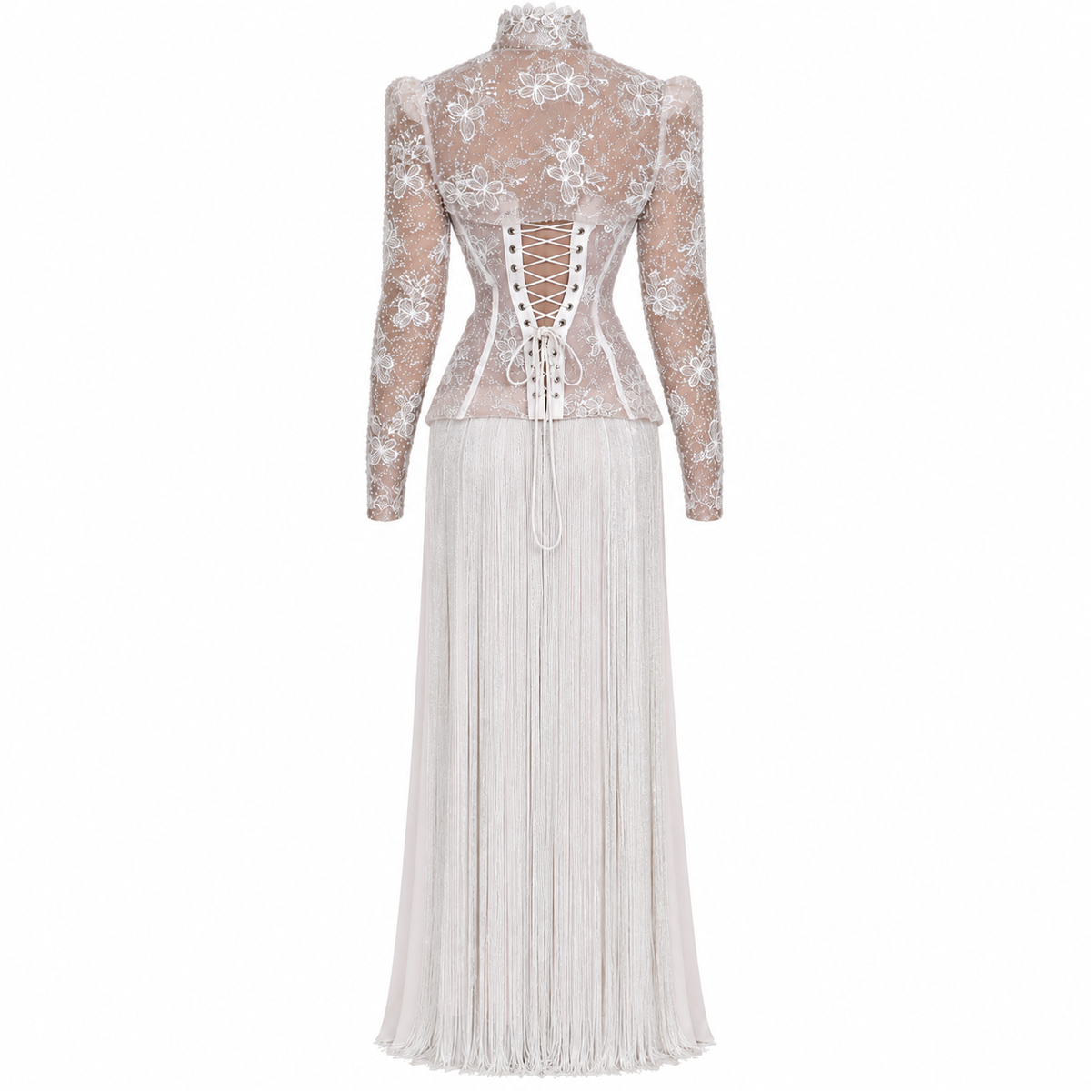 Sheer Bolero Tassel Gown
