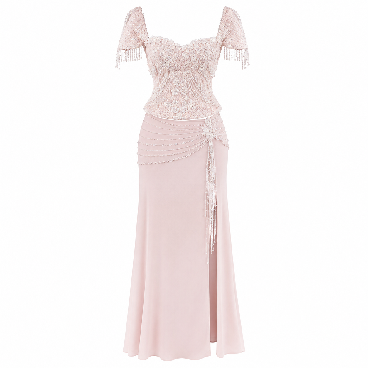 Perla Draped Top & Skirt Set