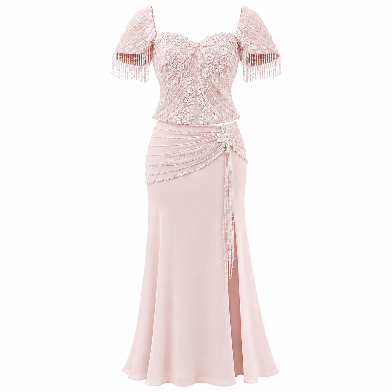 Perla Draped Top & Skirt Set