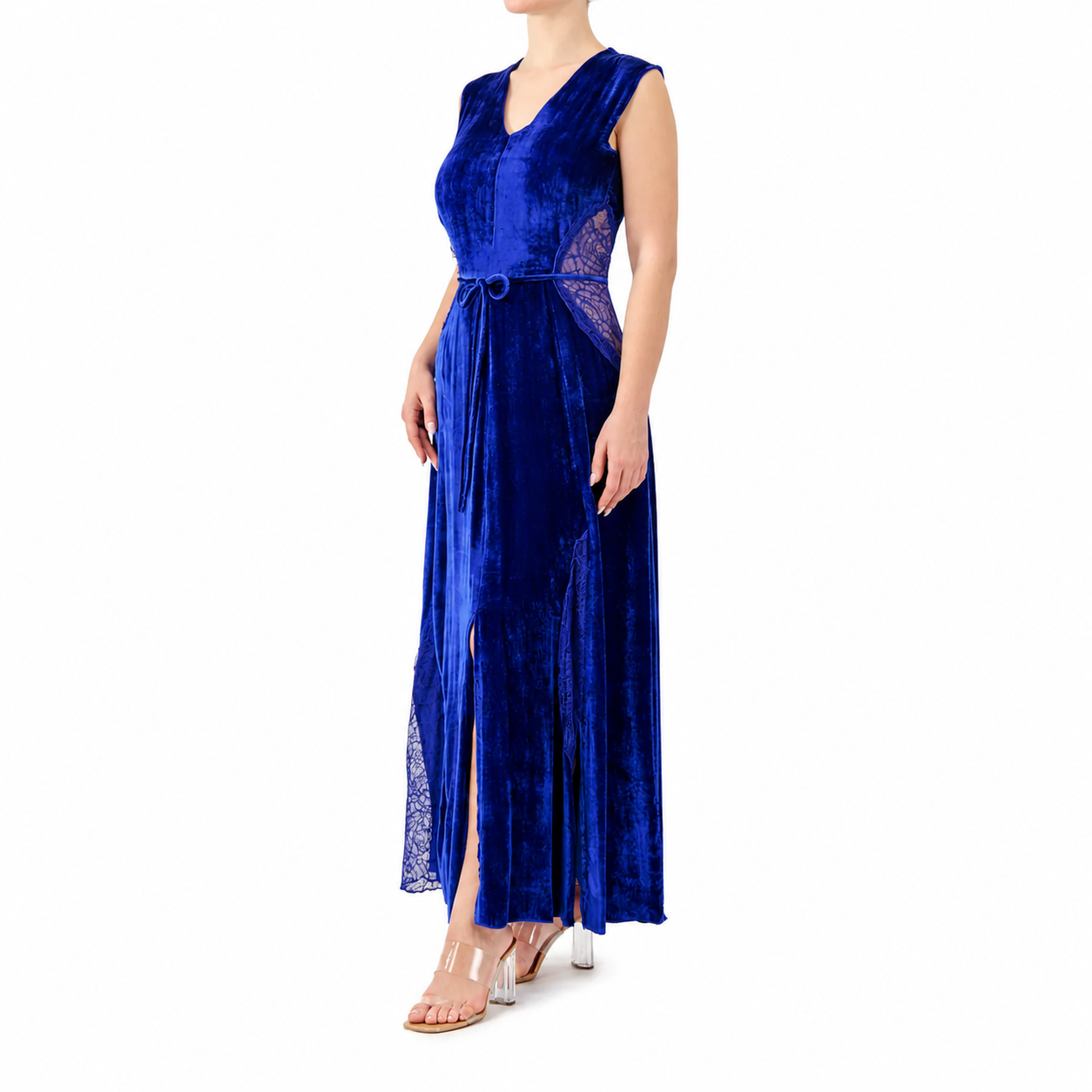 Flared Lace Cut-Outs Dress