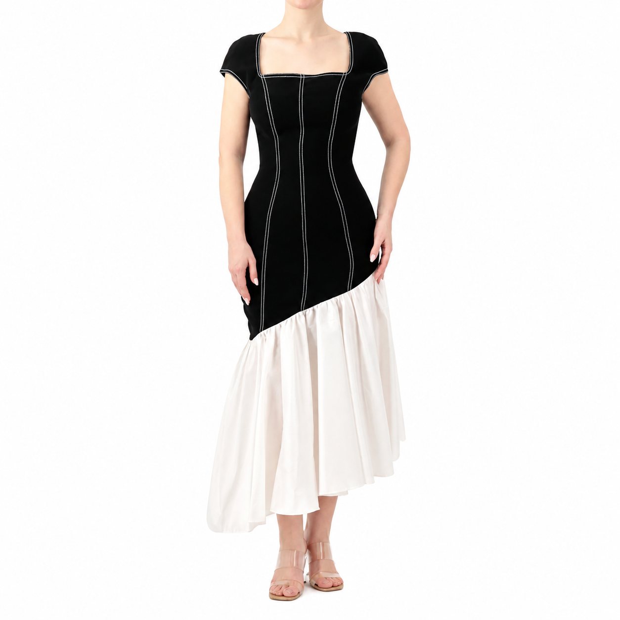 Figure Framing Bodycon Ruffled Dress