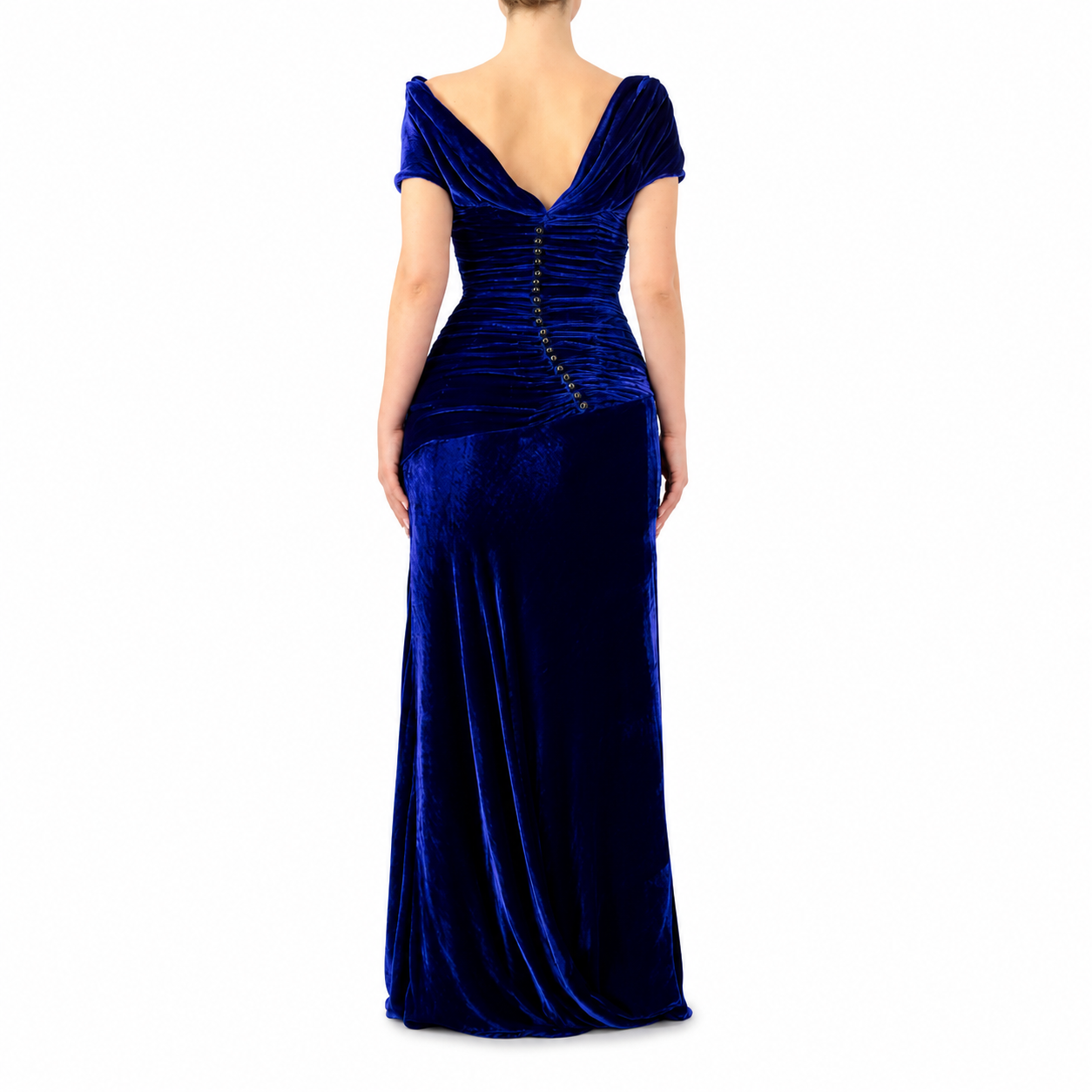 Ruched Off-Shoulder Maxi Dress