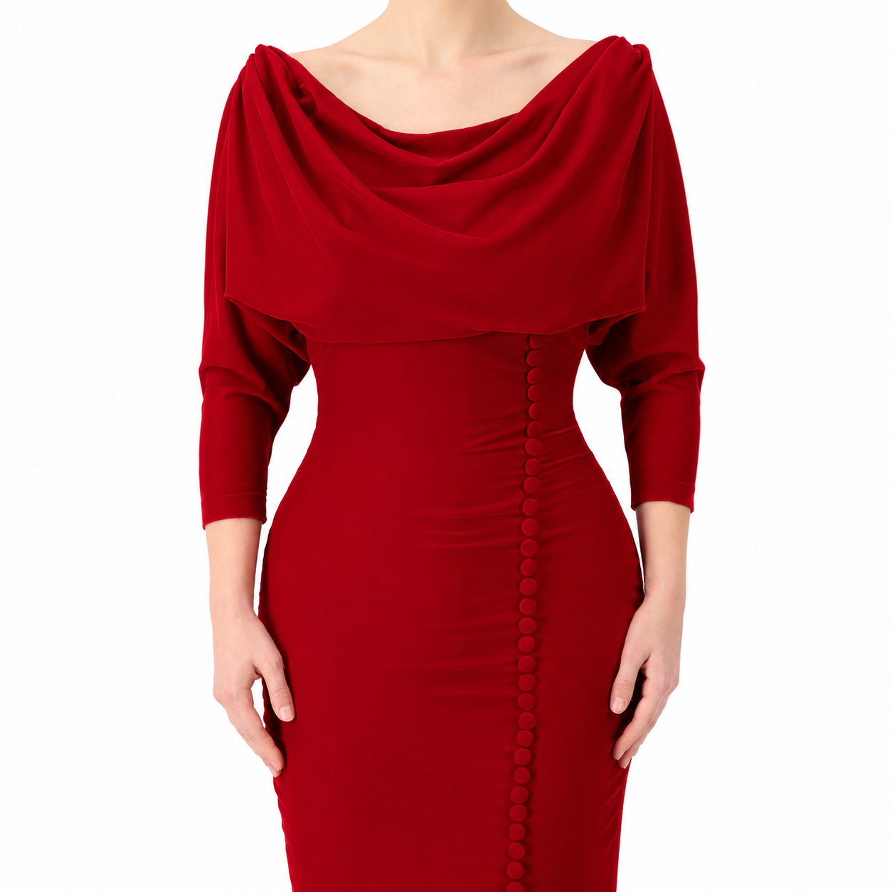 Draped Off-Shoulder Dress