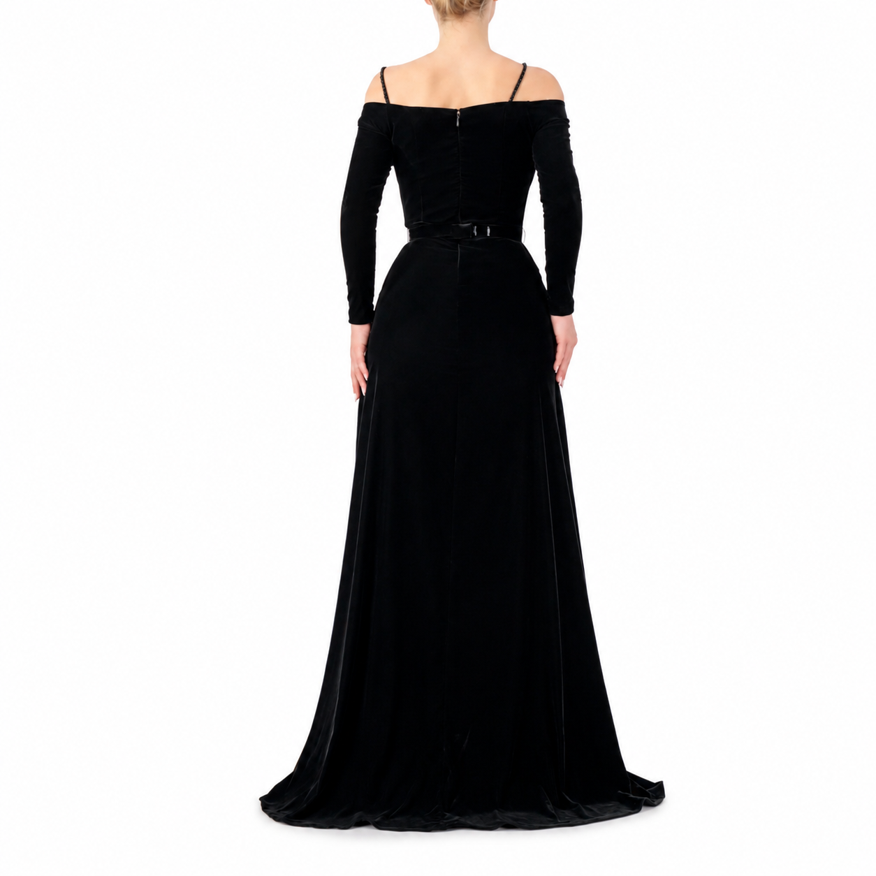Figure-pleasing Embellished Strap Off-Shoulder Gown